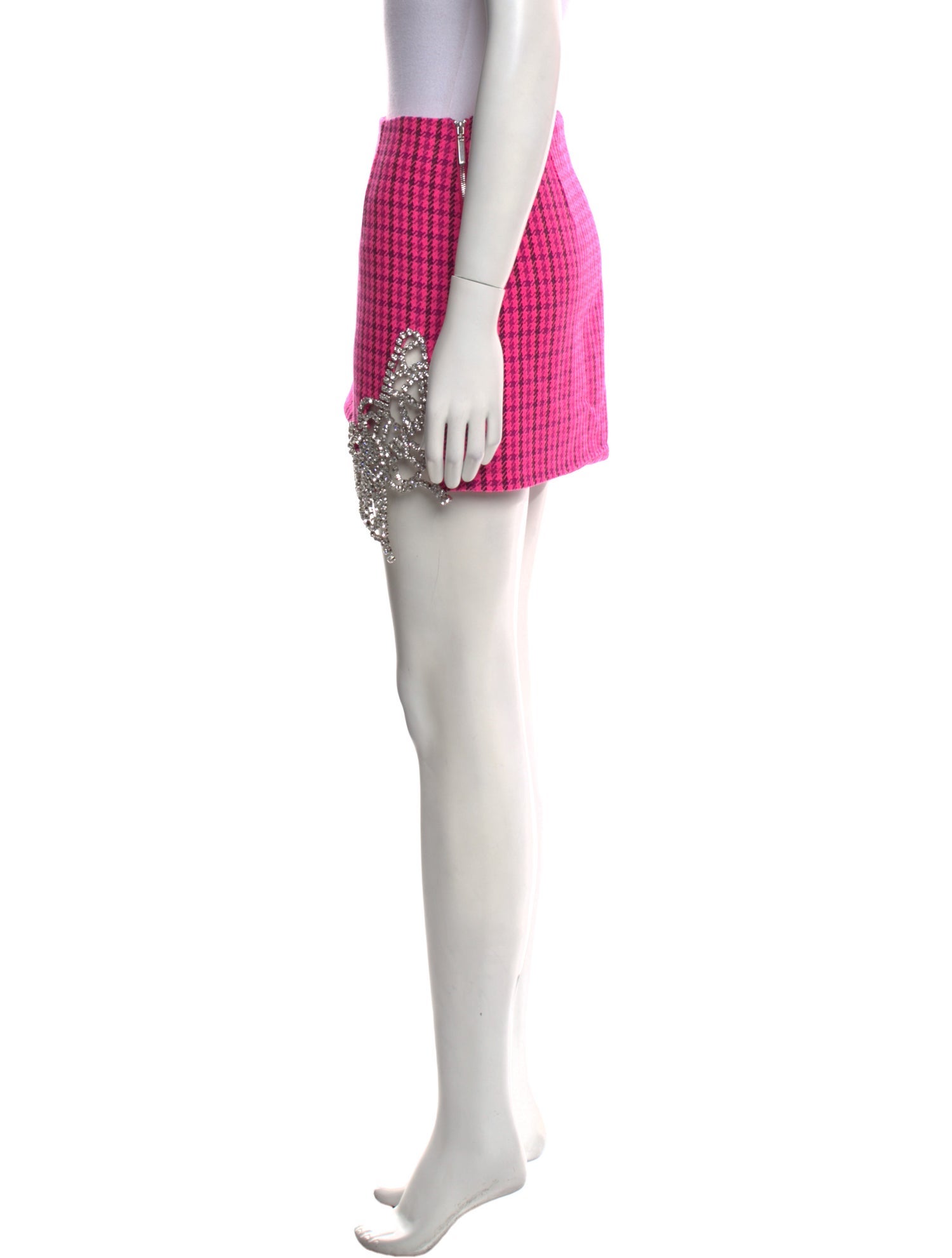 Area Plaid Print Mini Skirt