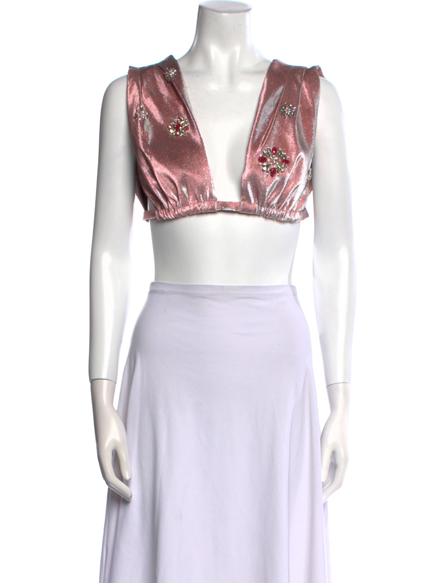 Area Plunge Neckline Sleeveless Crop Top w/ Tags