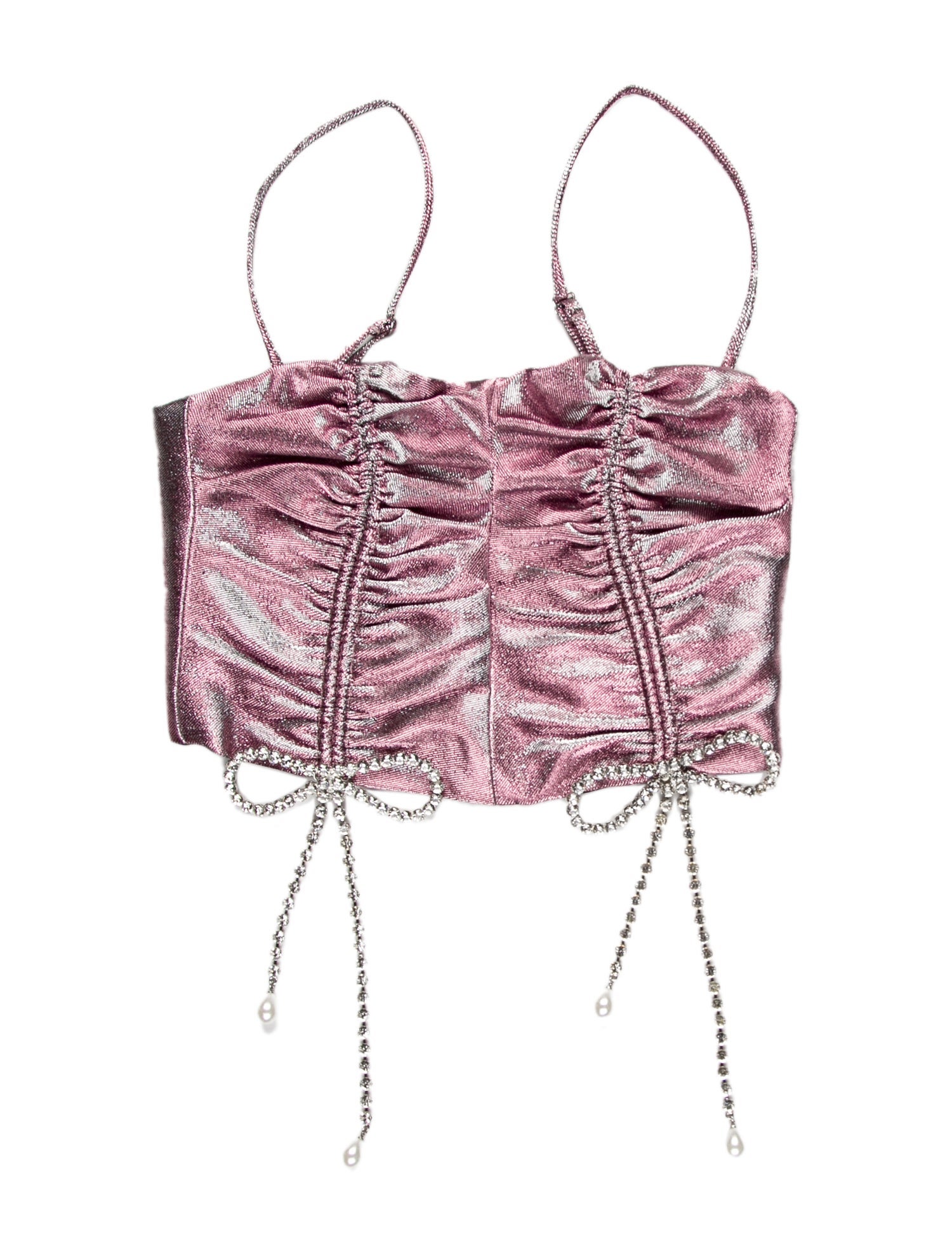 Area Printed Square Neckline Crop Top