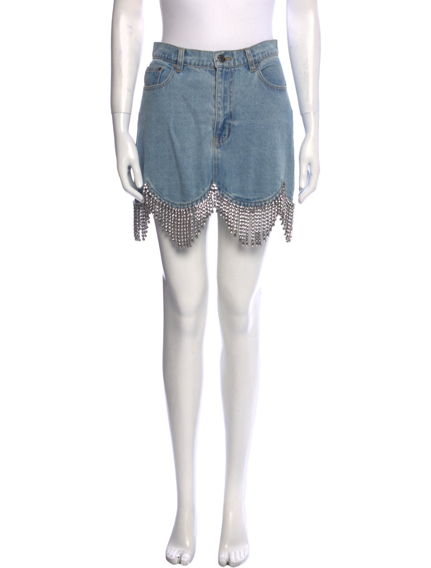 Area Crystal Embellishments Mini Skirt