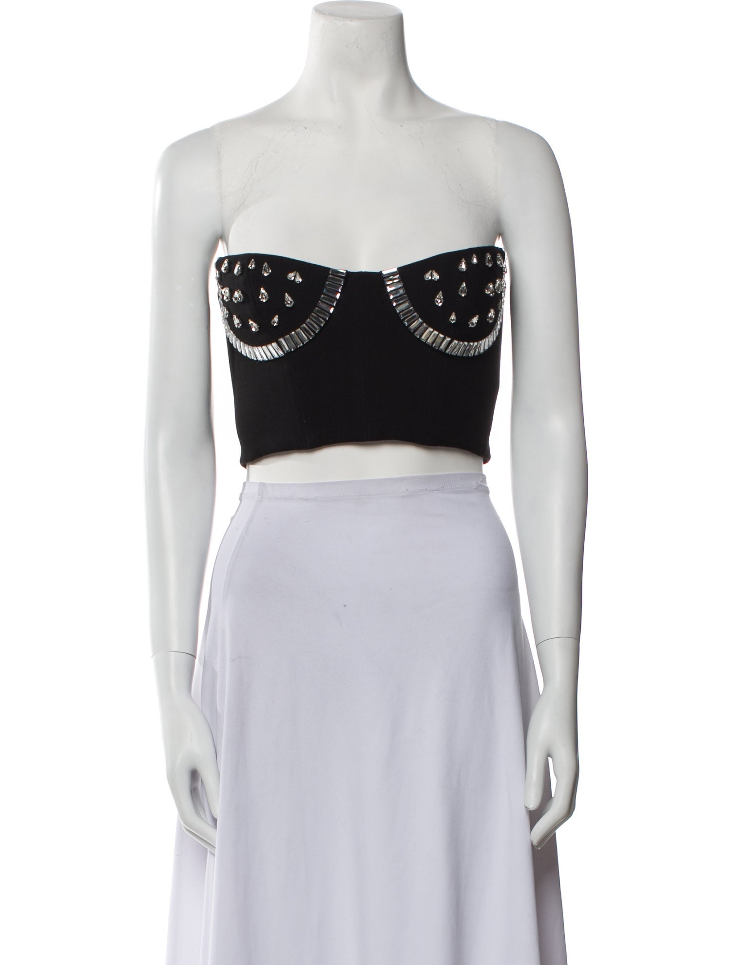 Area Strapless Crop Top