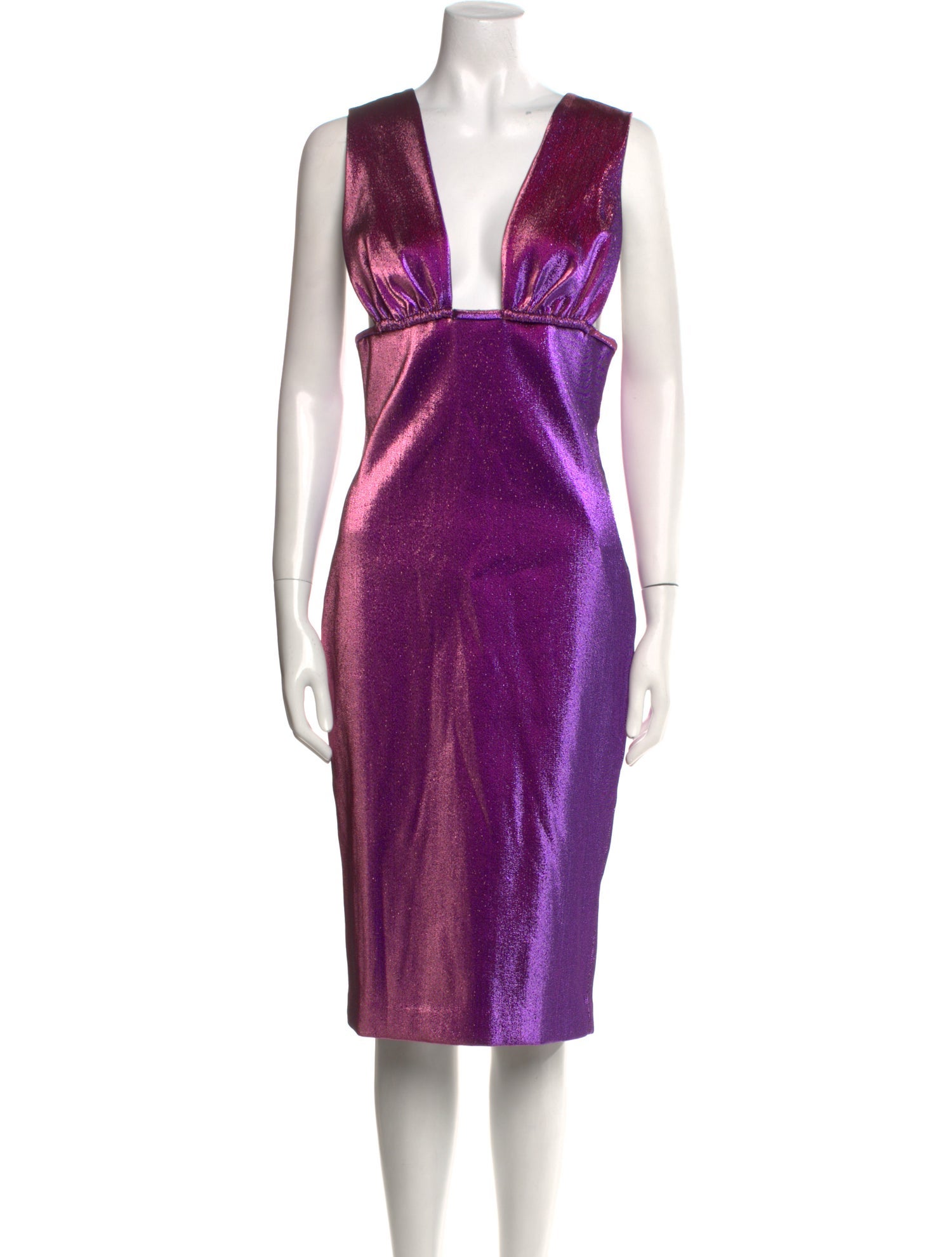 Area V-Neck Midi Length Dress