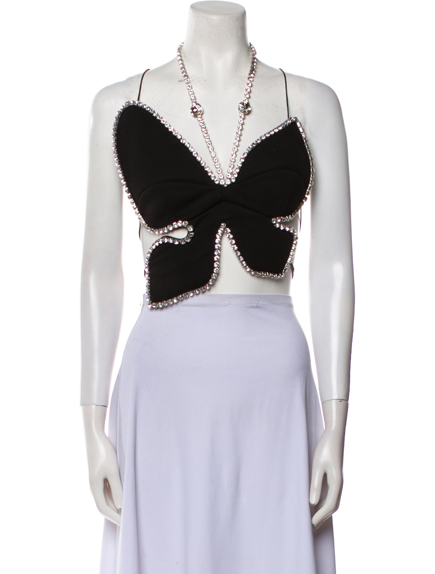 Area V-Neck Sleeveless Crop Top