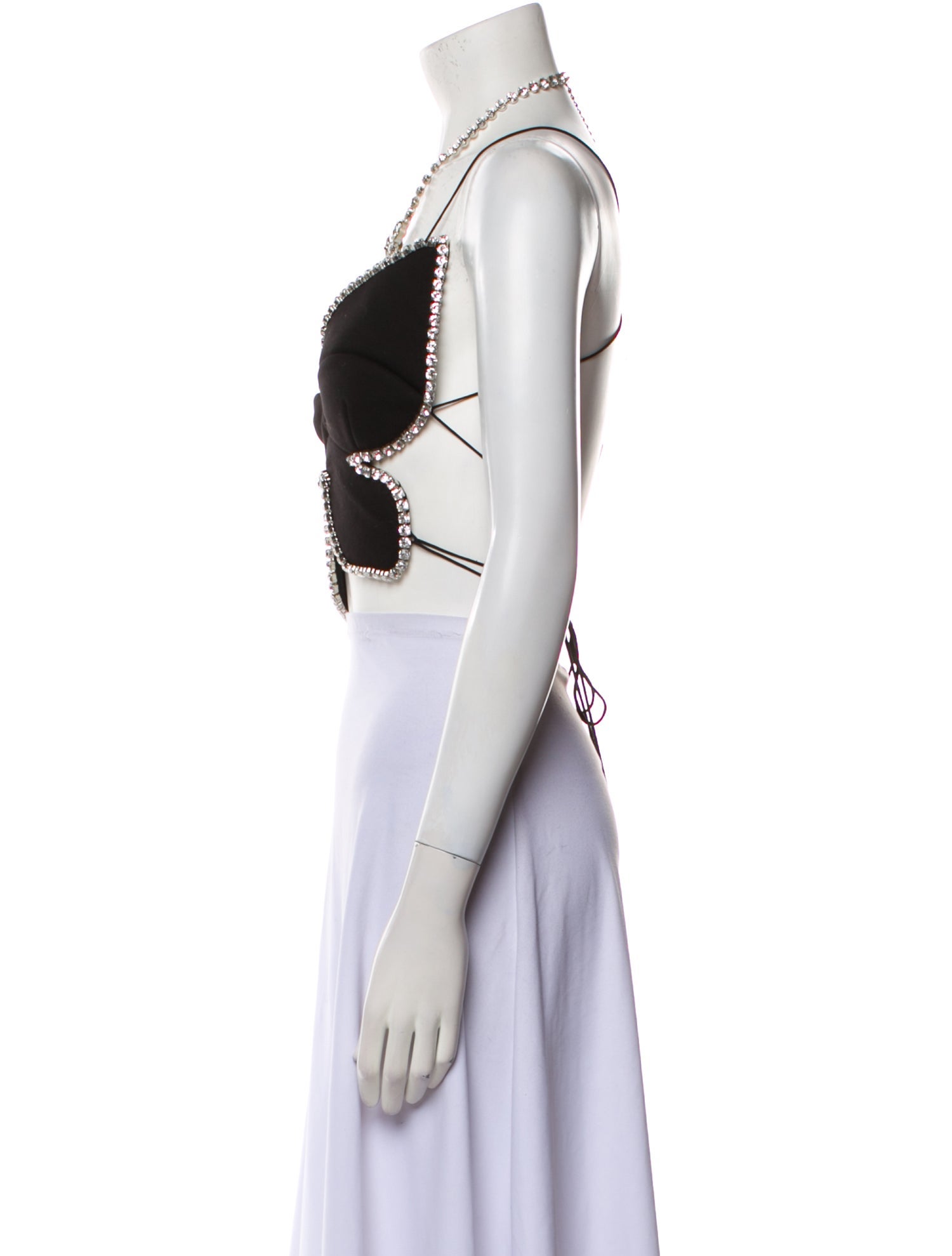 Area V-Neck Sleeveless Crop Top