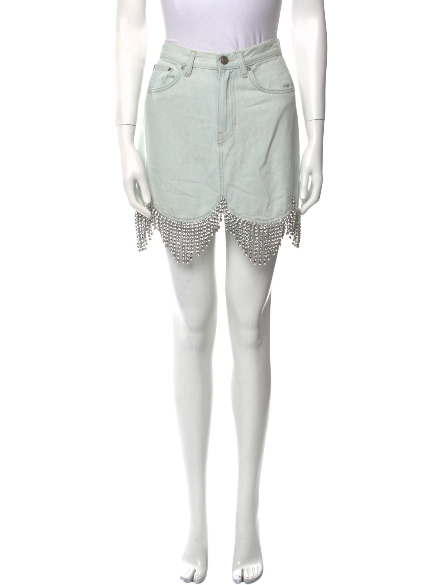 Area Crystal Embellishments Mini Skirt
