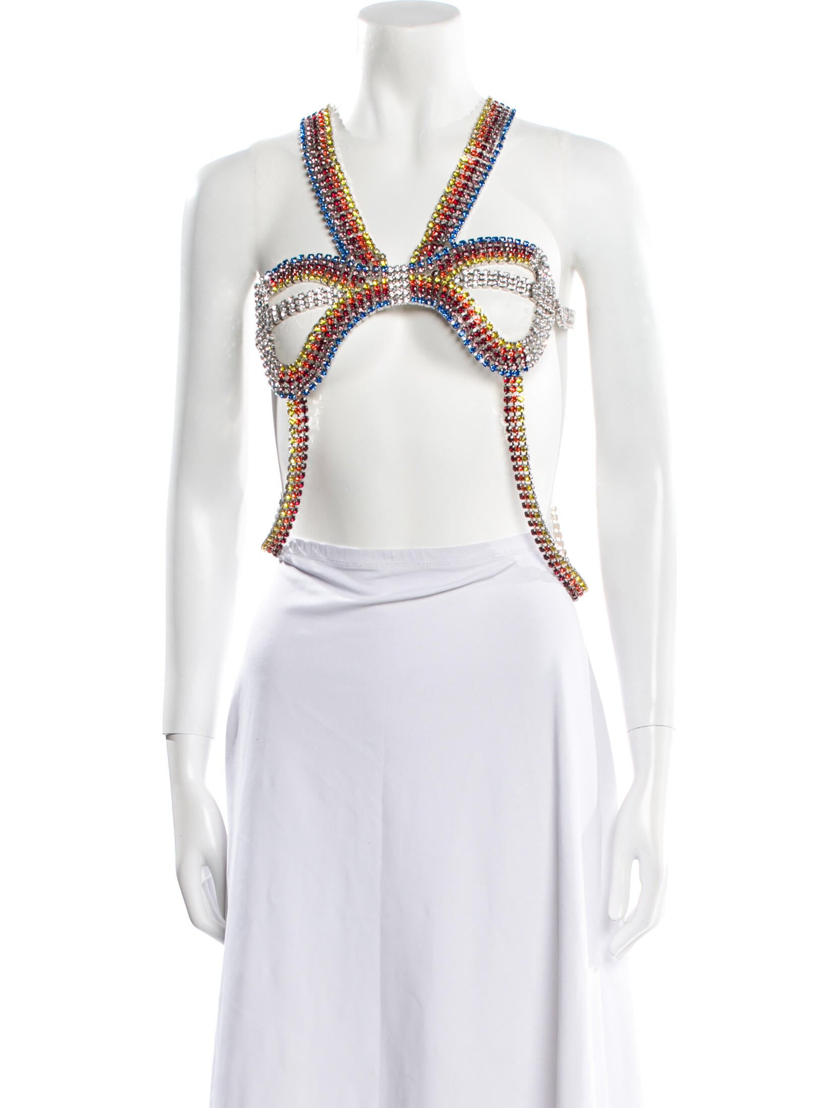 Area Halterneck Sleeveless Crop Top