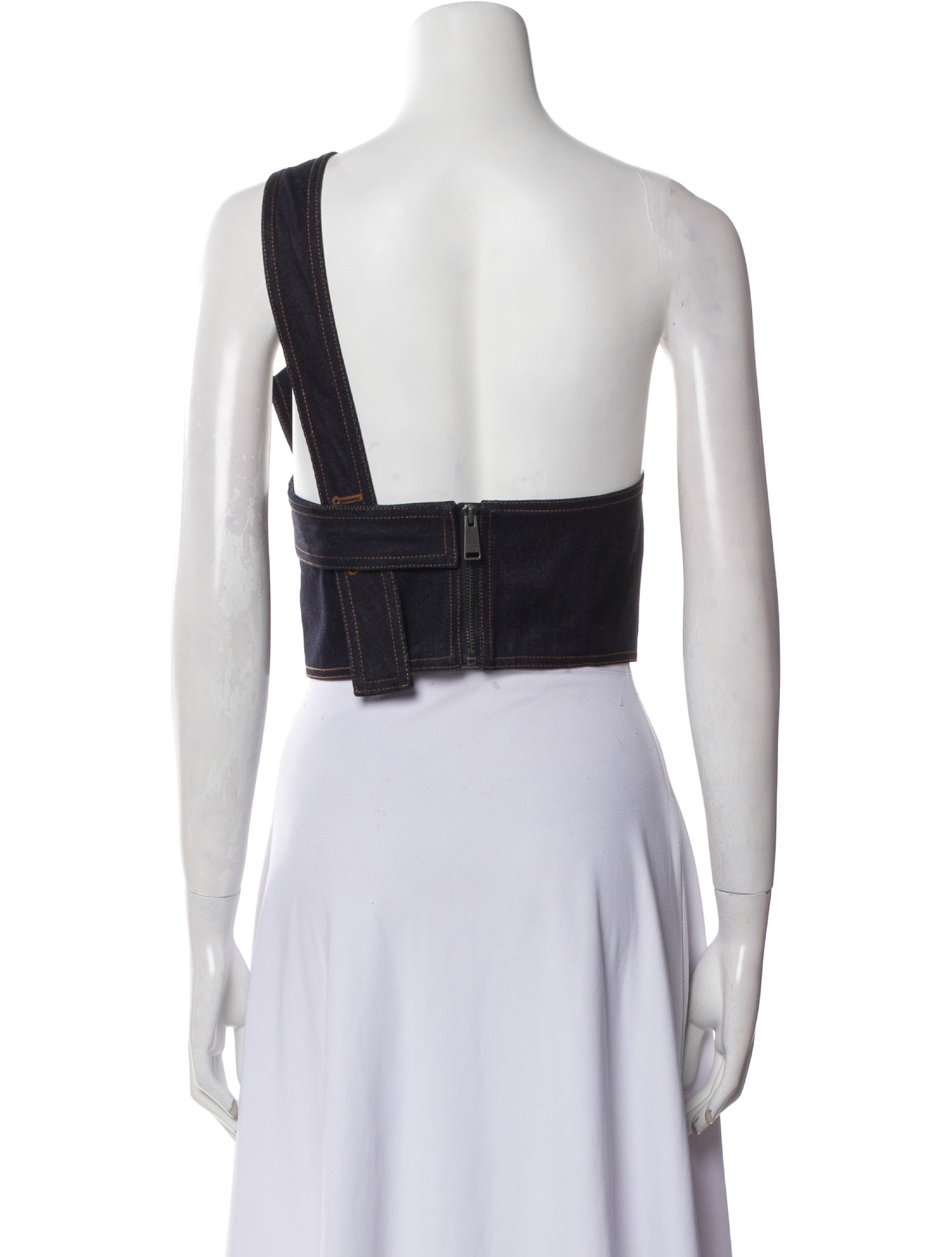 Area One-Shoulder Sleeveless Crop Top