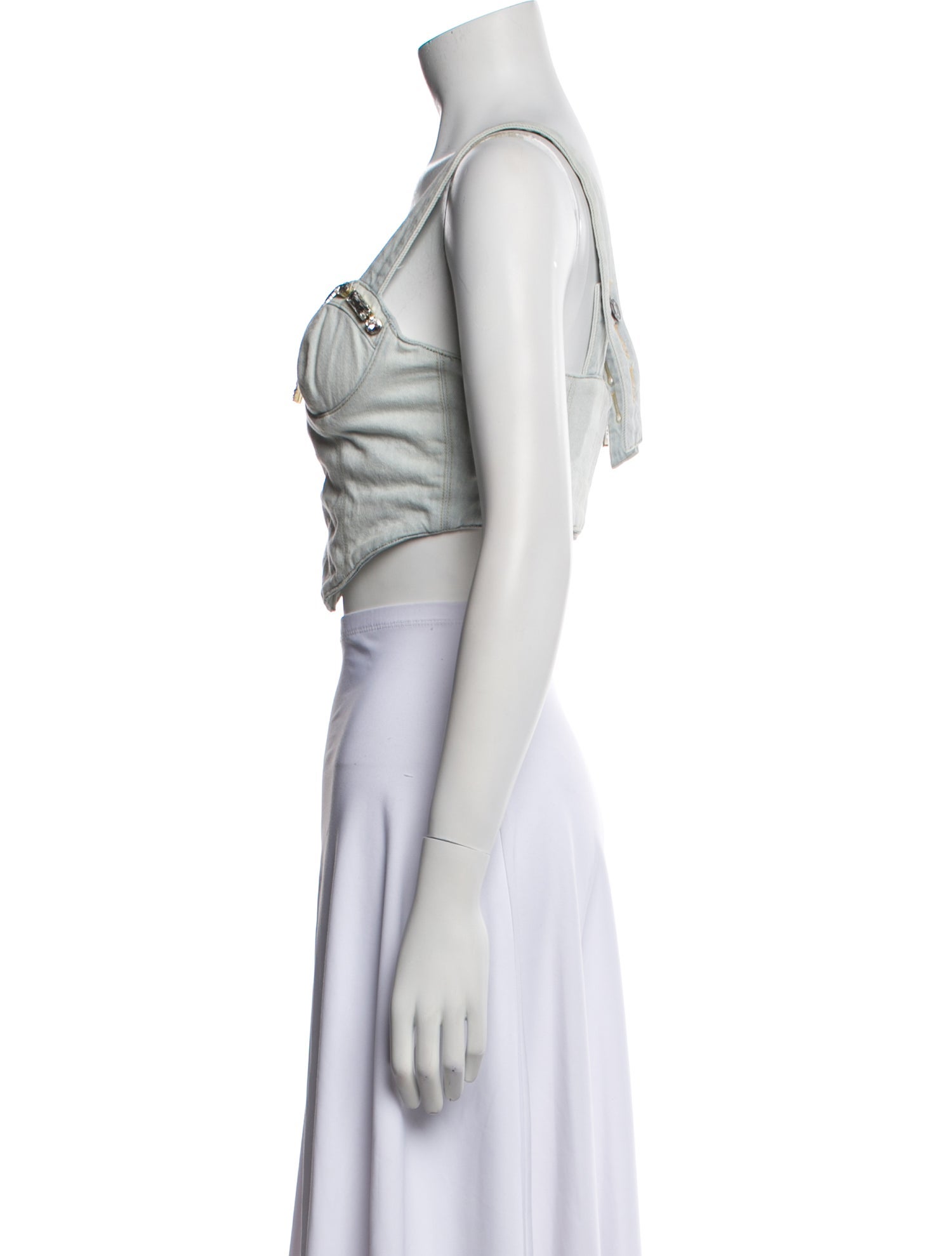 Area Square Neckline Sleeveless Crop Top