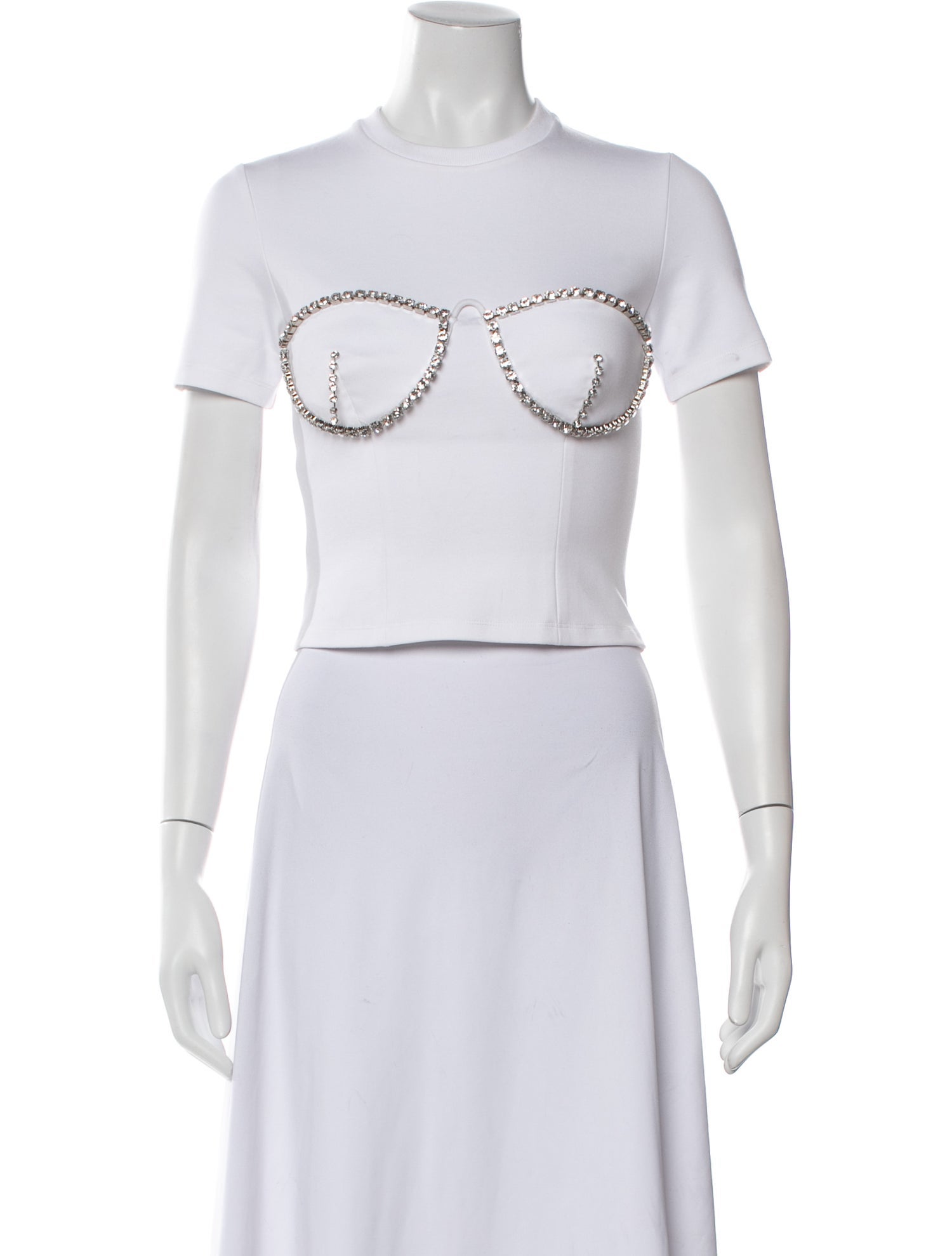 Area Crew Neck Short Sleeve Crop Top