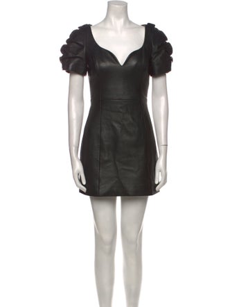 Area Leather Mini Dress