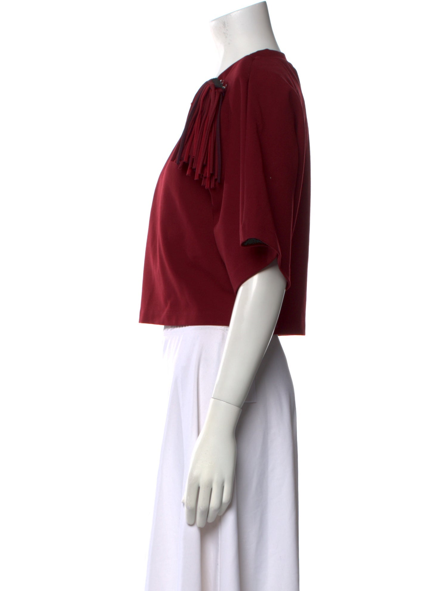 Area Crew Neck Three-Quarter Sleeve Crop Top w/ Tags