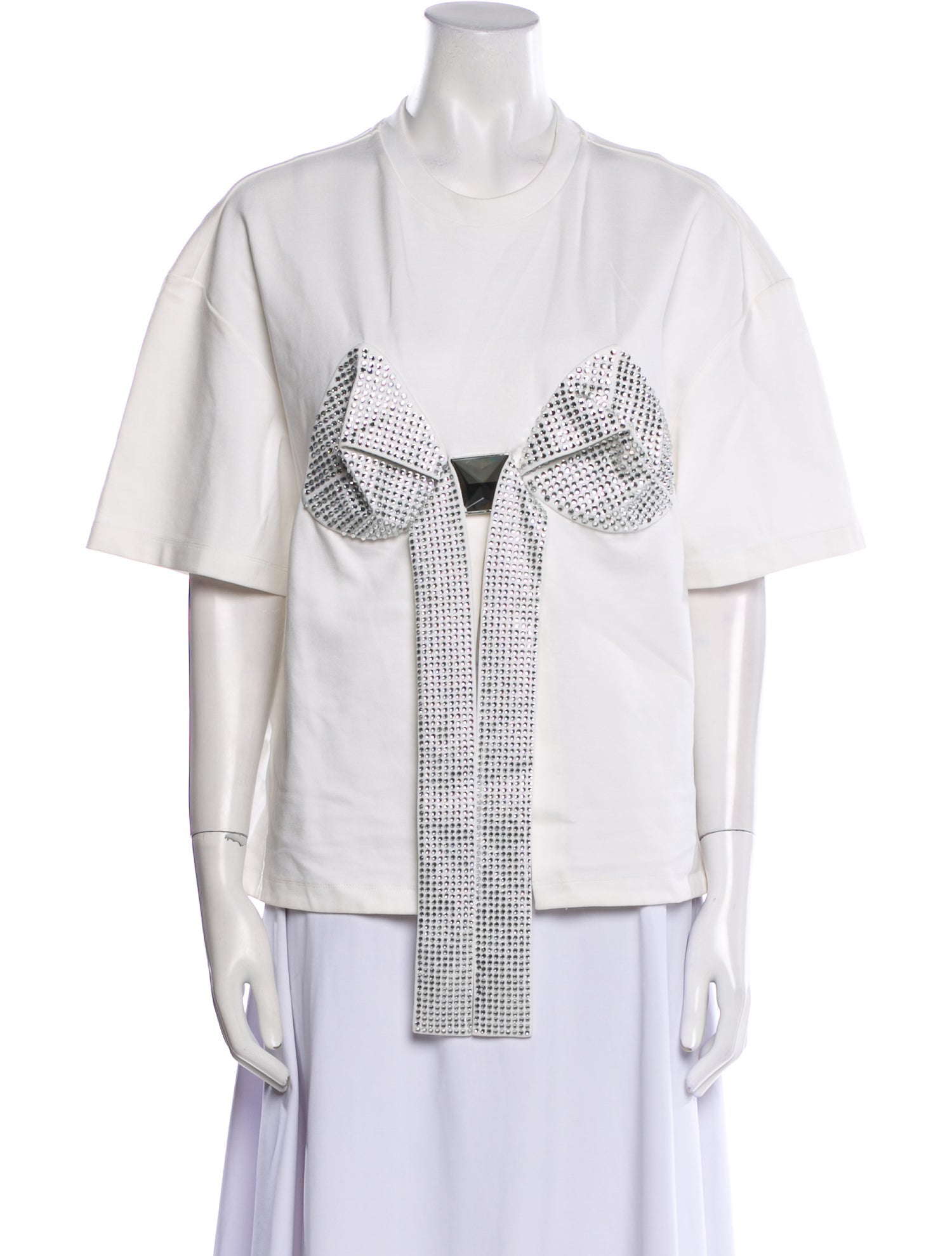 Area Graphic Print Crew Neck Button-Up Top