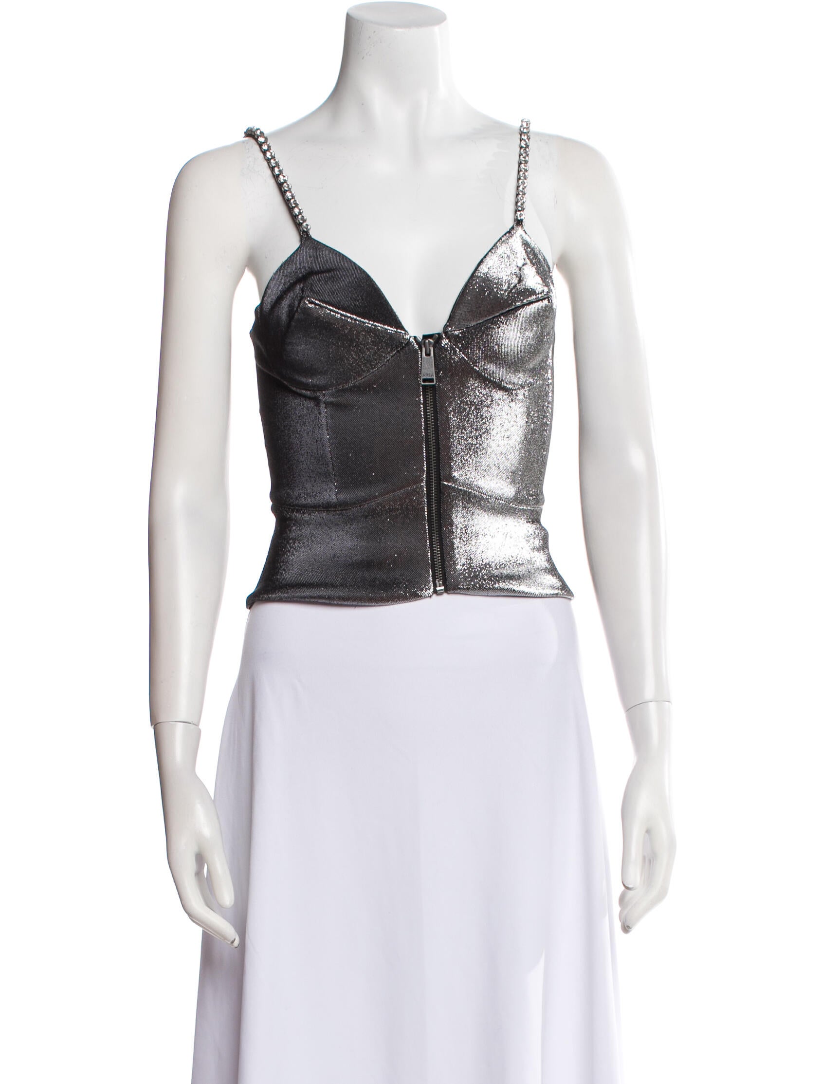 Area V-Neck Sleeveless Crop Top w/ Tags