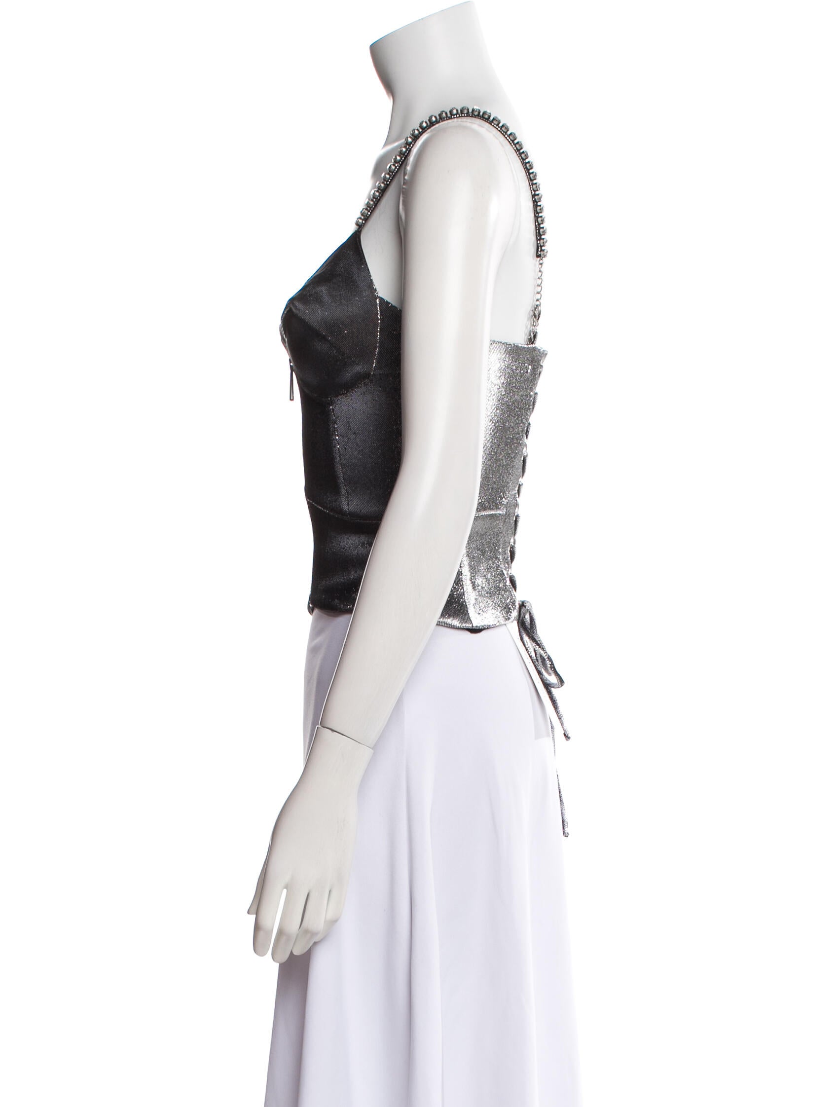Area V-Neck Sleeveless Crop Top w/ Tags