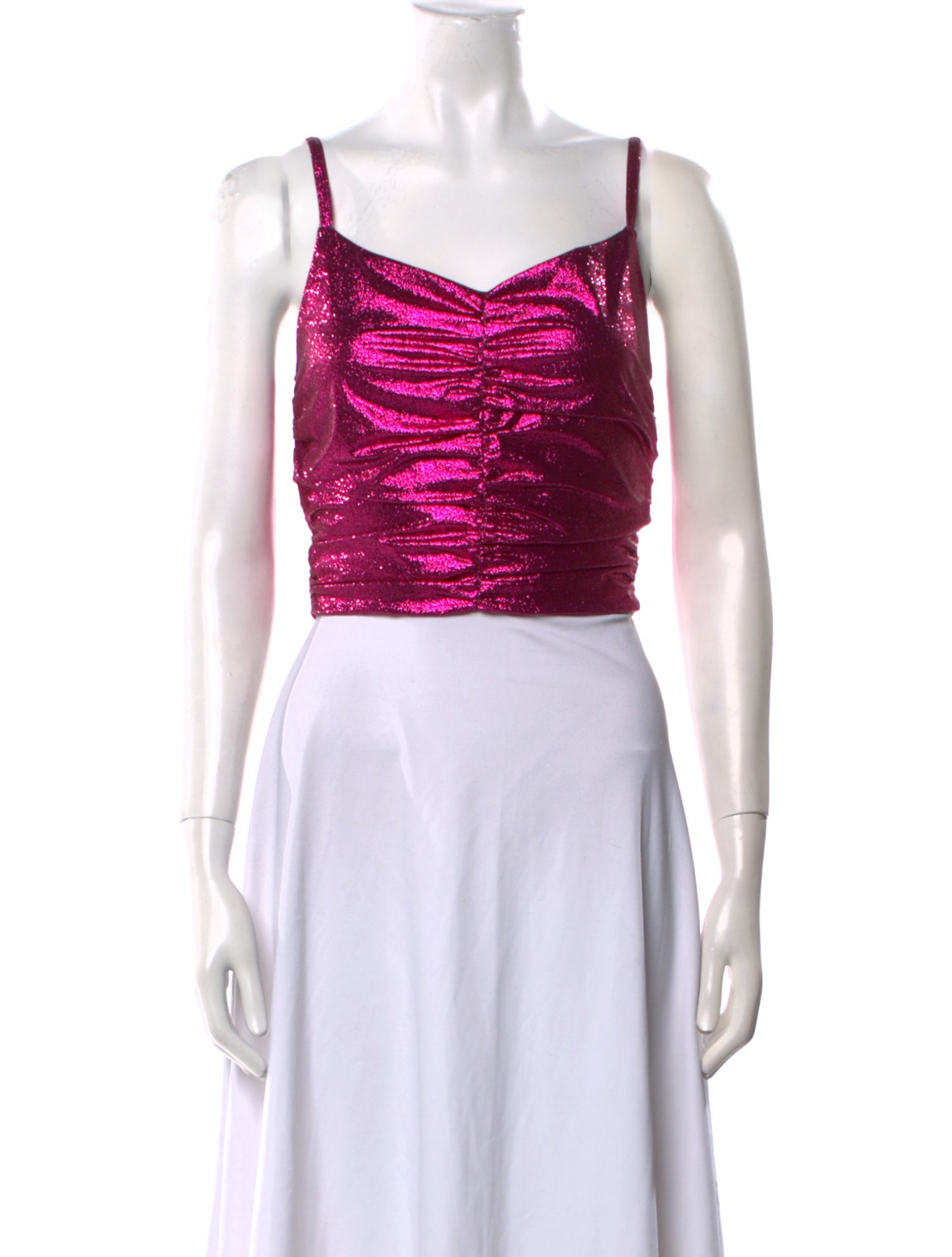 Area Square Neckline Sleeveless Crop Top