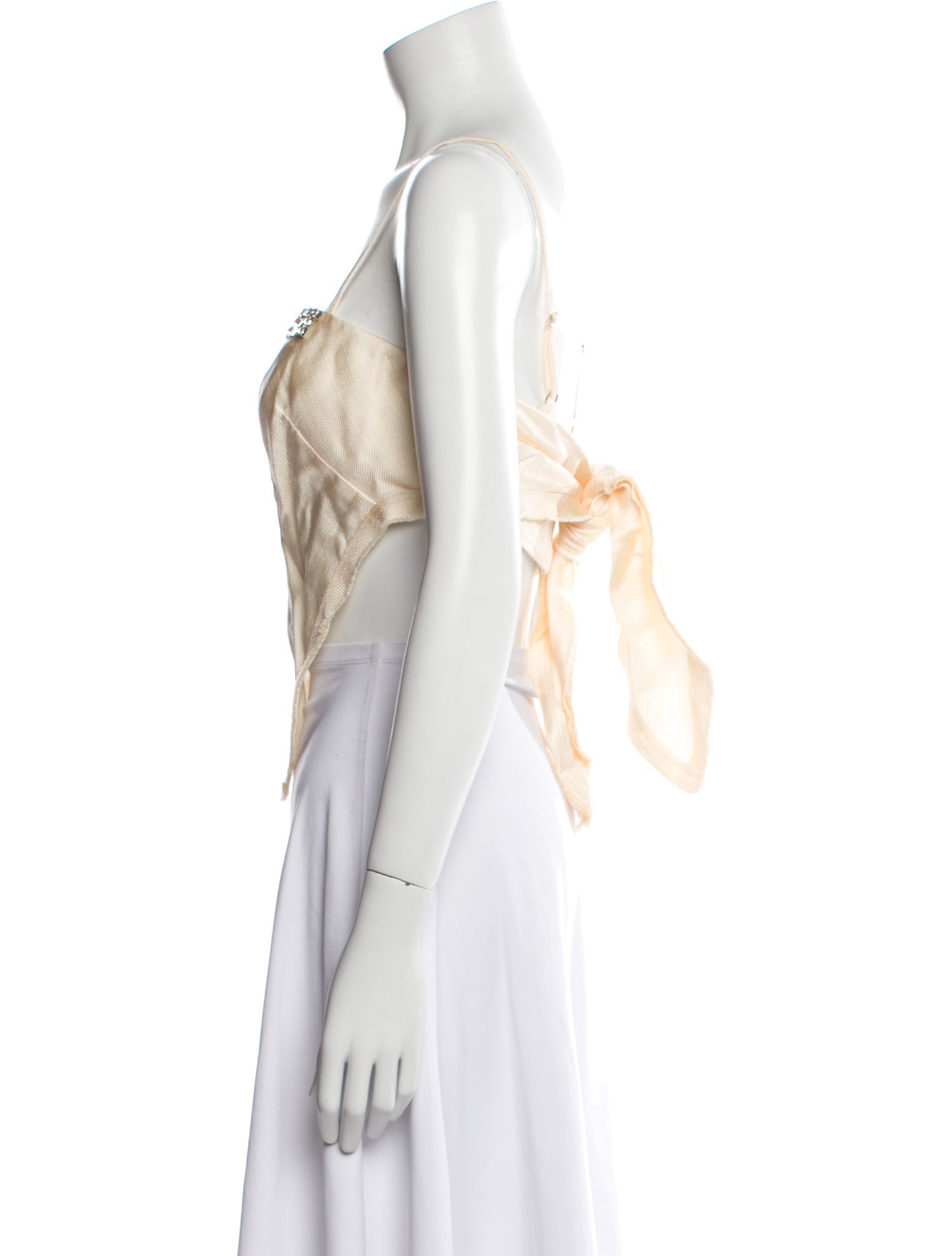 Area Square Neckline Sleeveless Crop Top