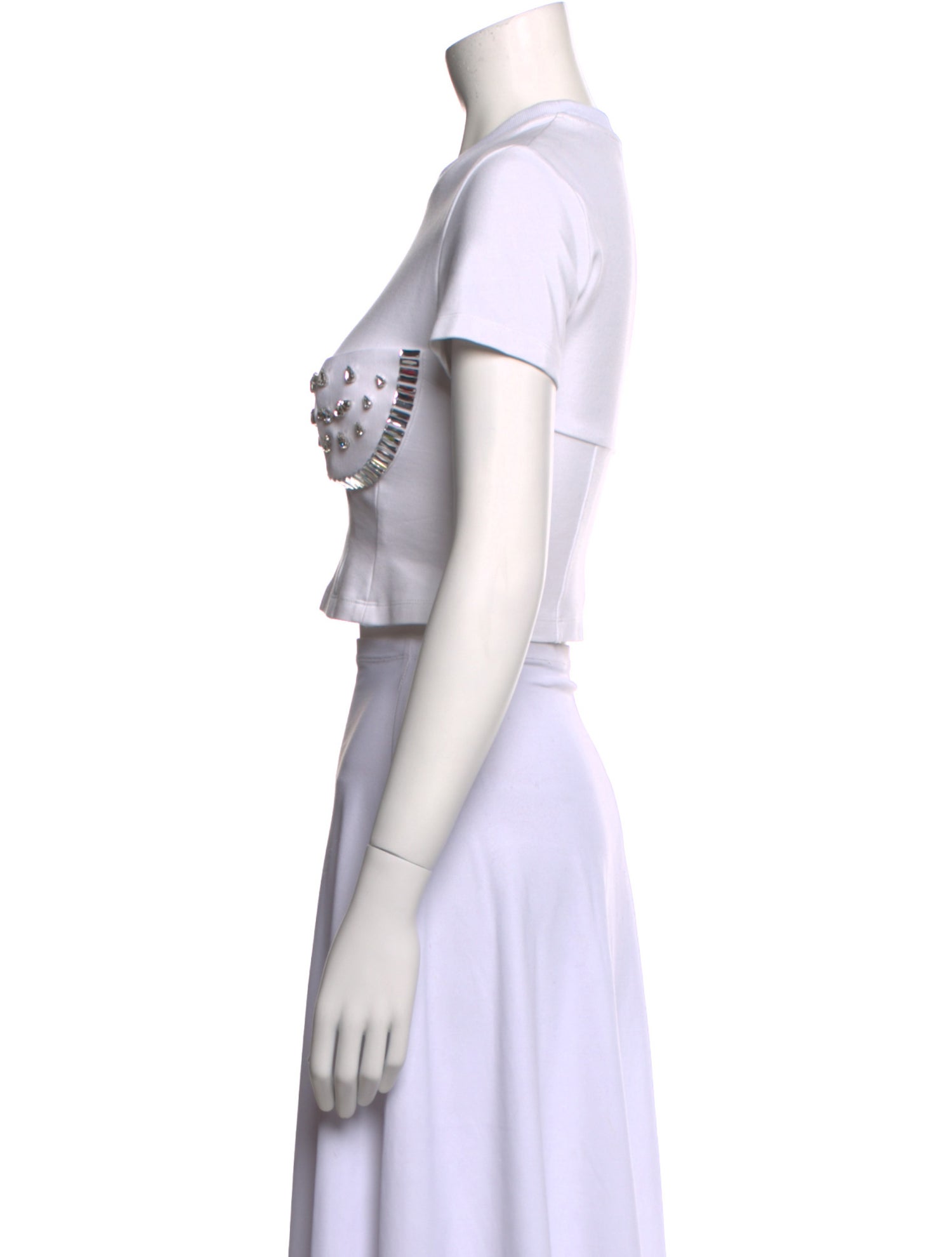 Area Crew Neck Short Sleeve Crop Top