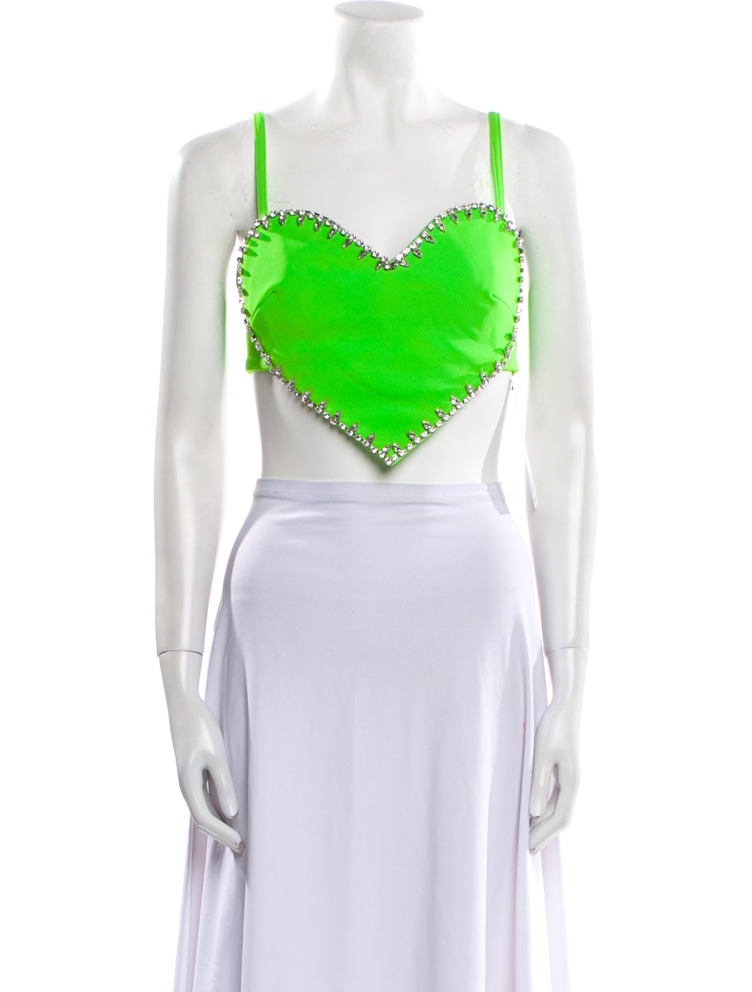 Area Nylon V-Neck Crop Top