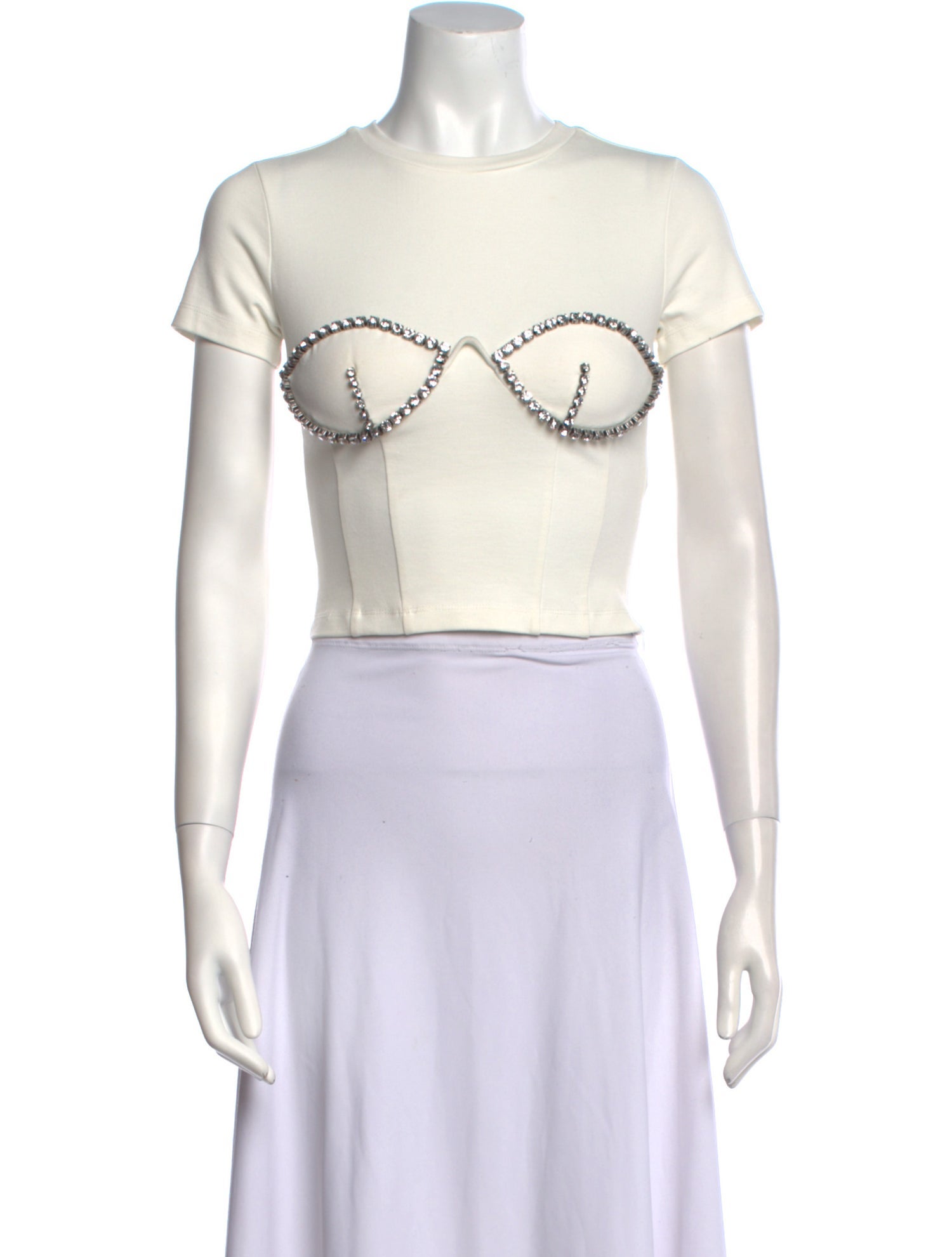 Area Crew Neck Short Sleeve Crop Top