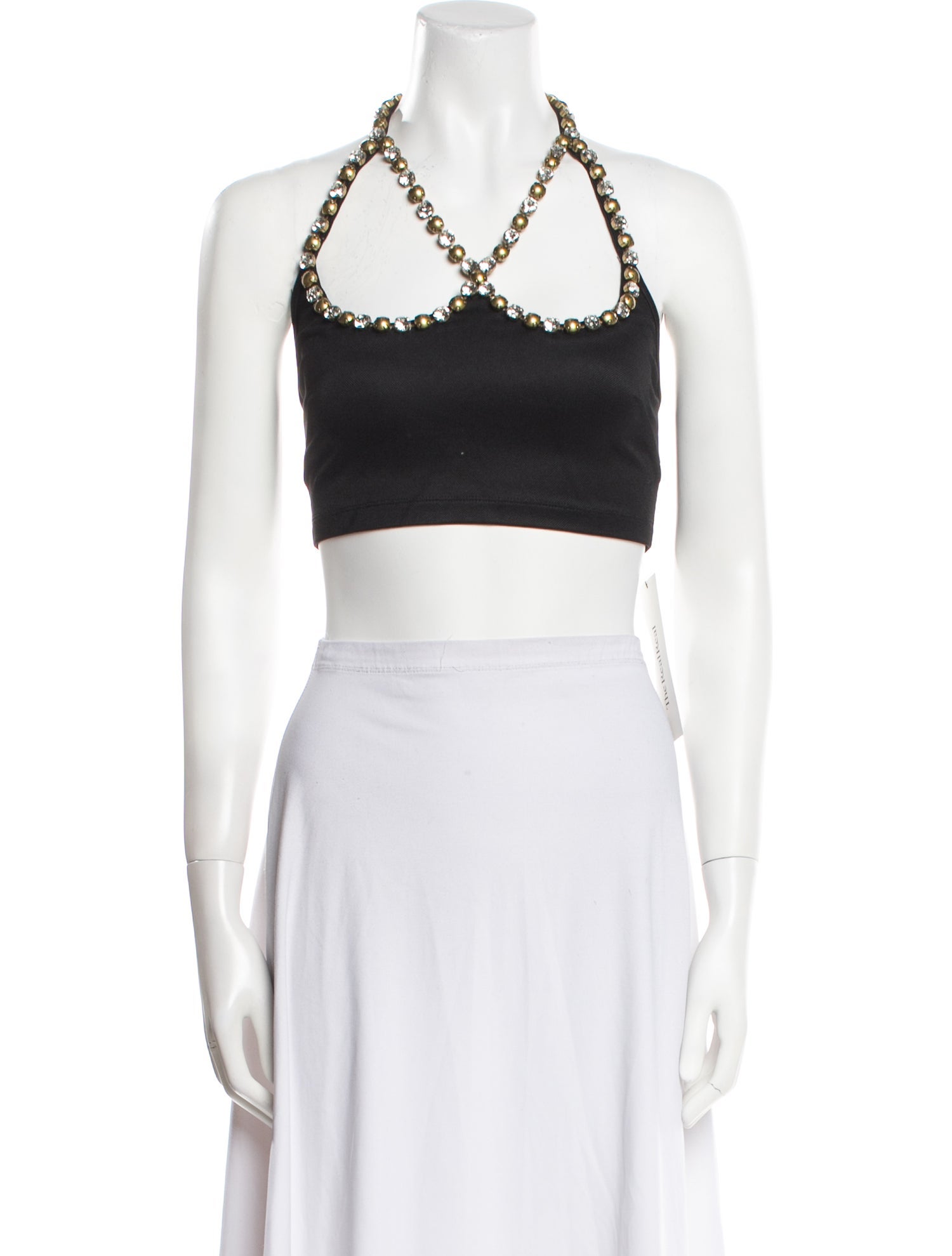 Area Halterneck Sleeveless Crop Top