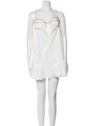 Area Square Neckline Mini Dress