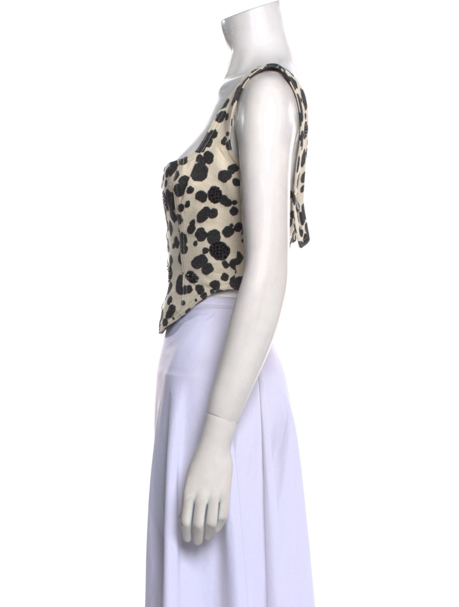 Area Animal Print Square Neckline Crop Top
