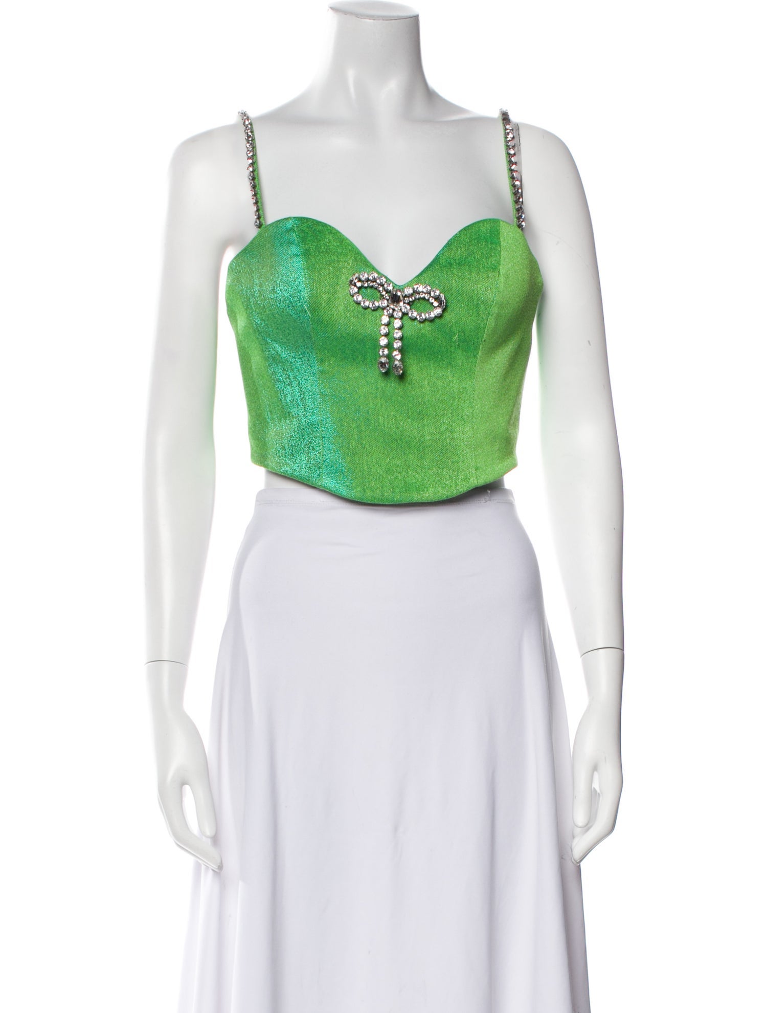 Area Square Neckline Sleeveless Crop Top