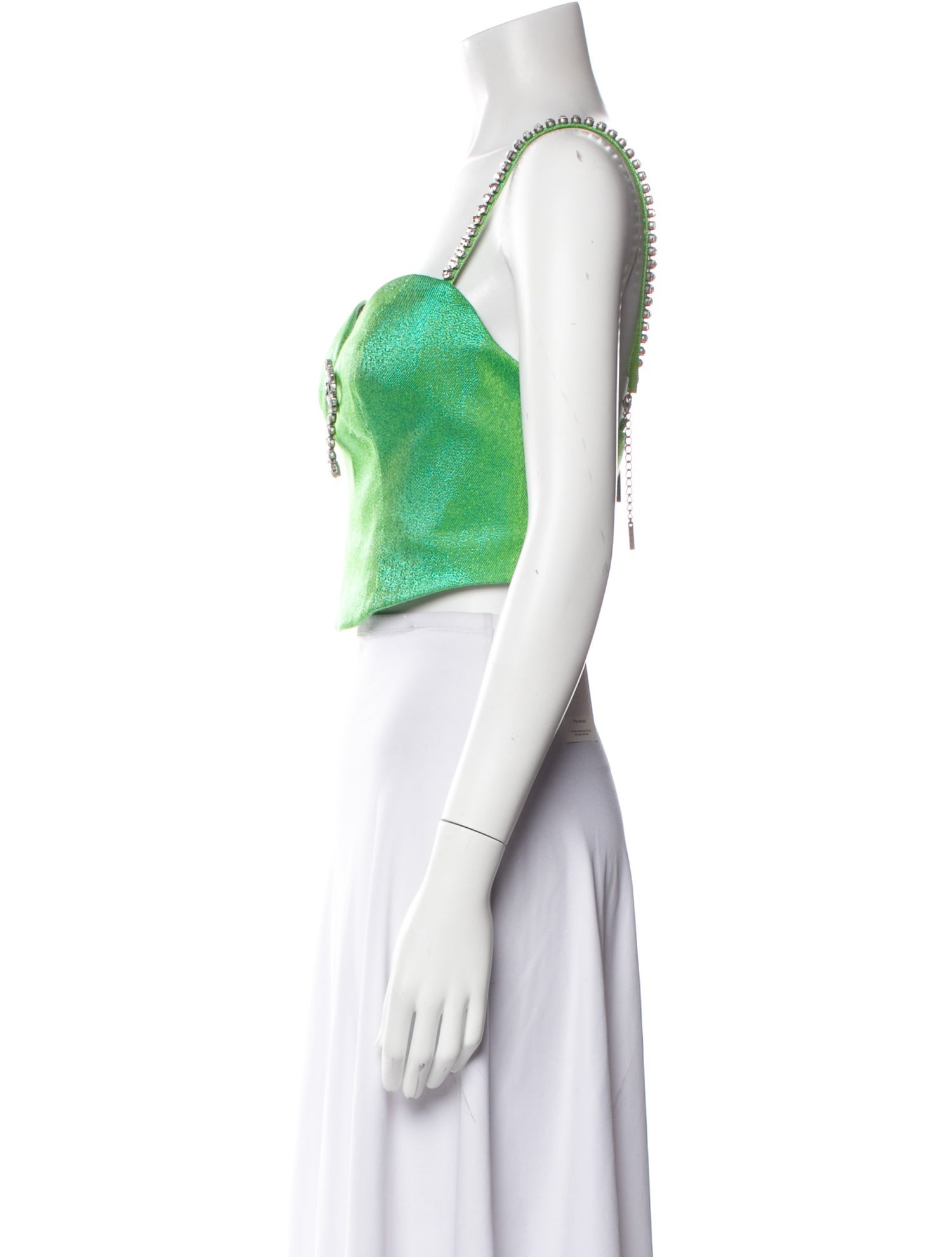 Area Square Neckline Sleeveless Crop Top