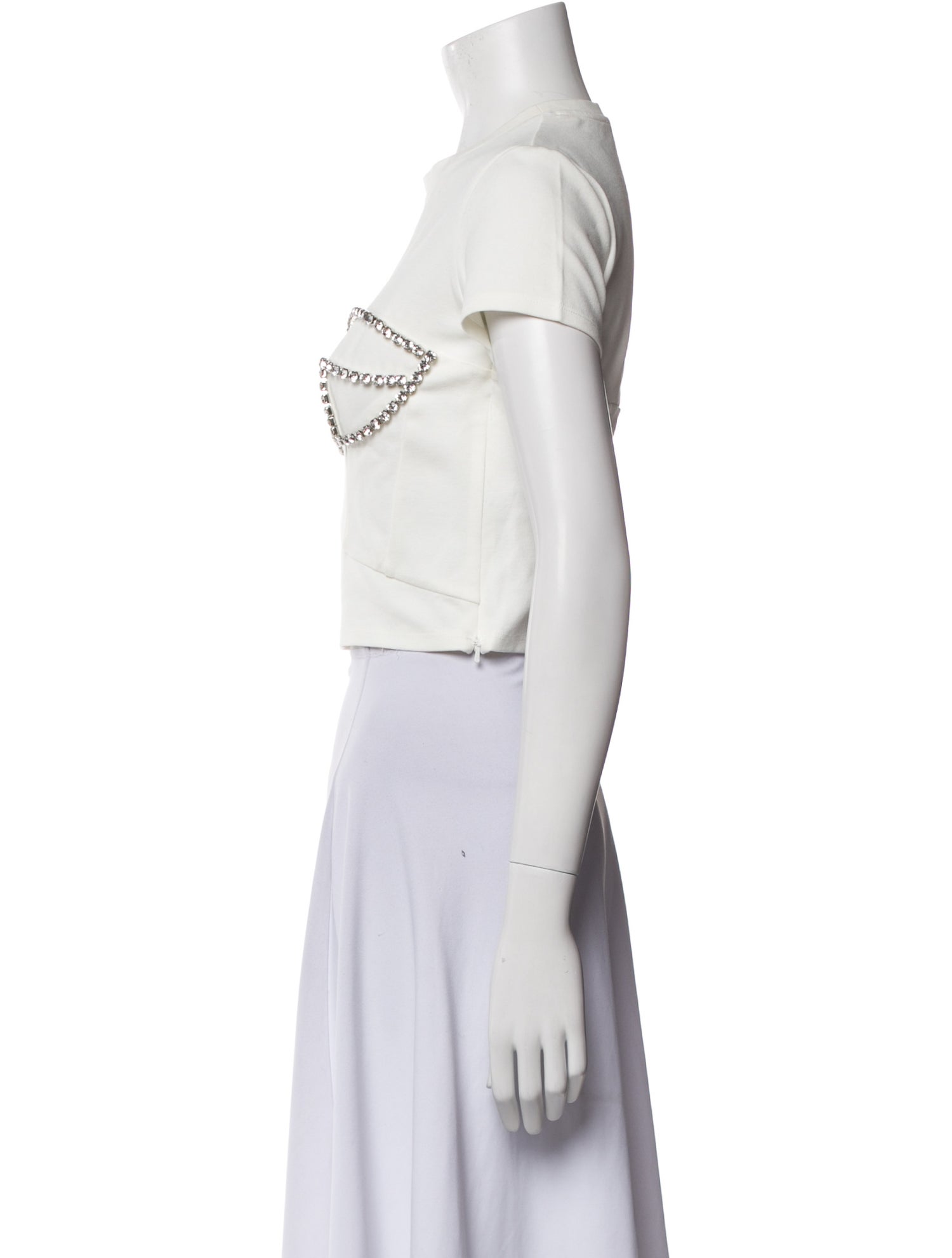 Area Crew Neck Short Sleeve Crop Top