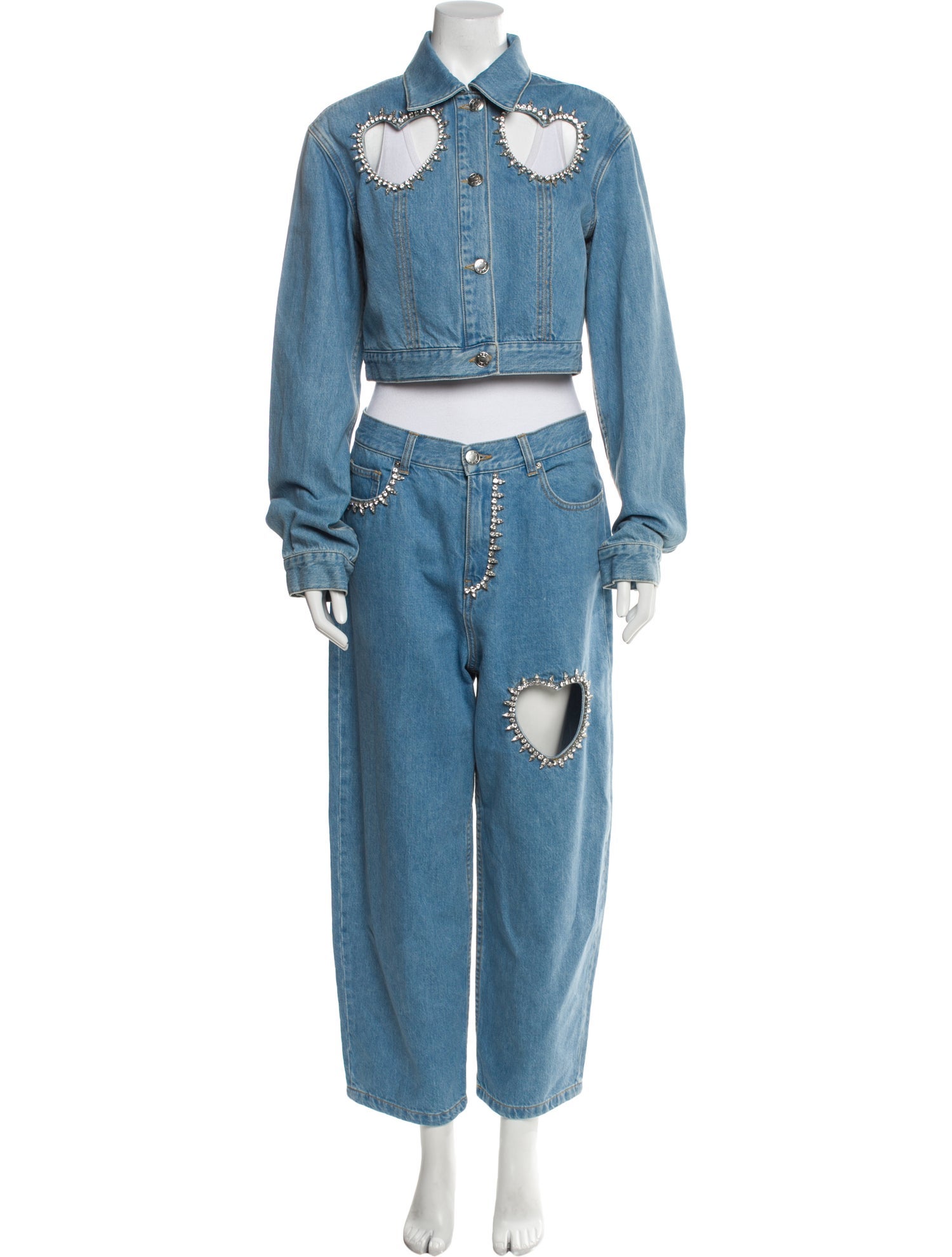 Area Crystal Embellishments Pant Set