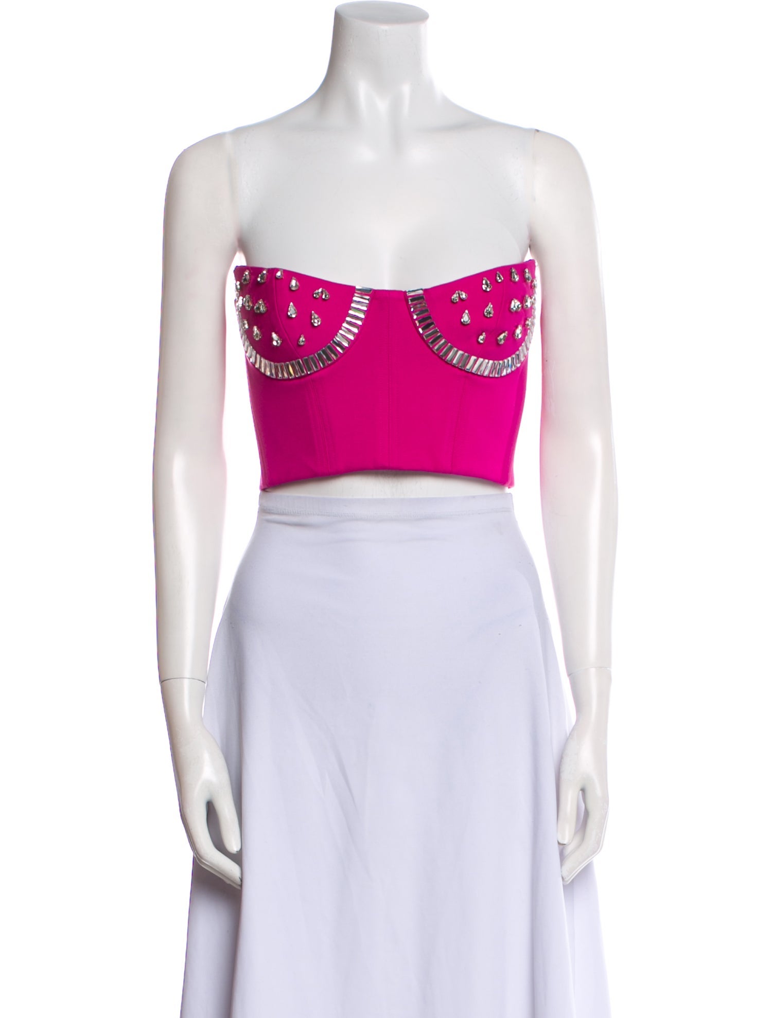 Area Strapless Crop Top