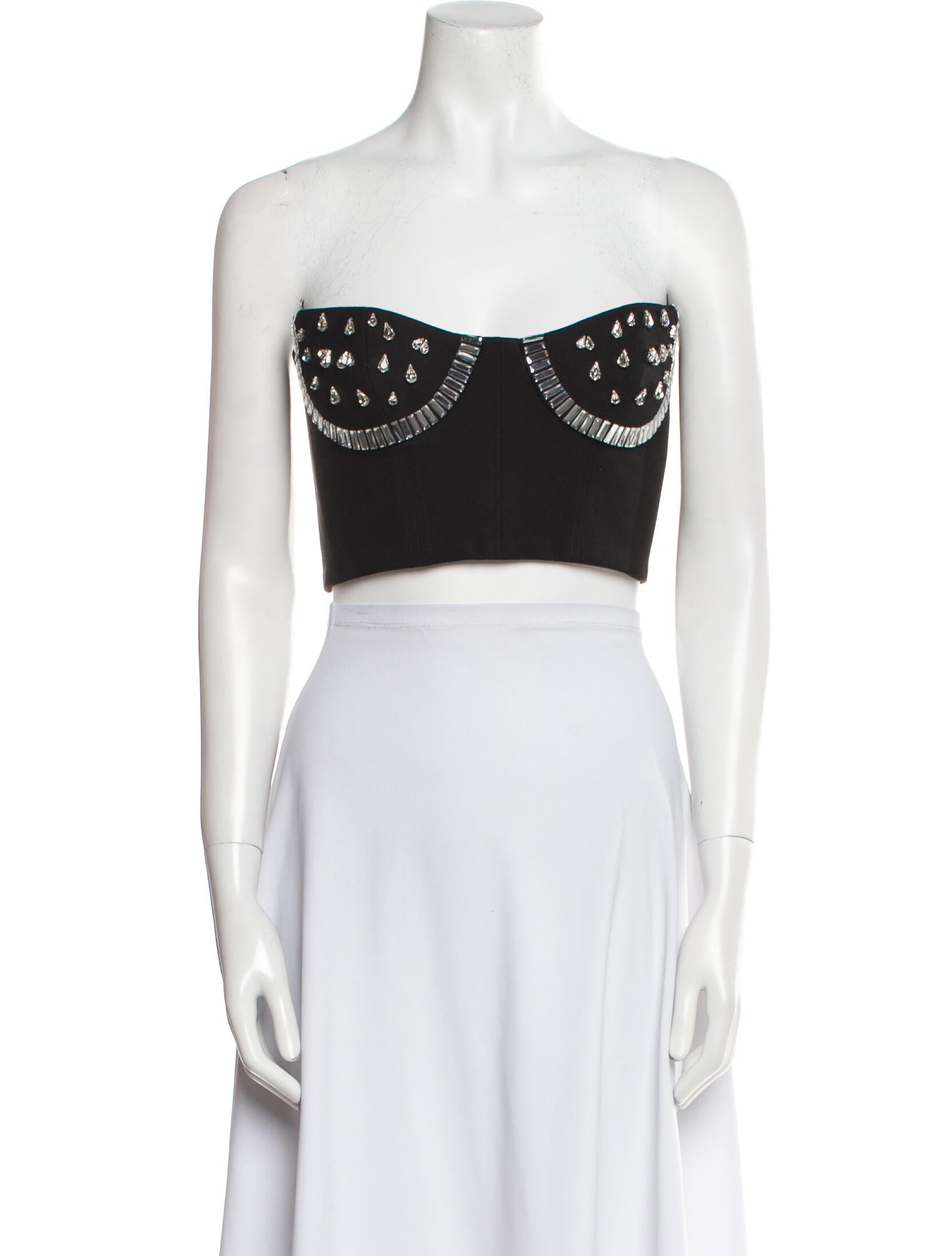 Area Strapless Crop Top