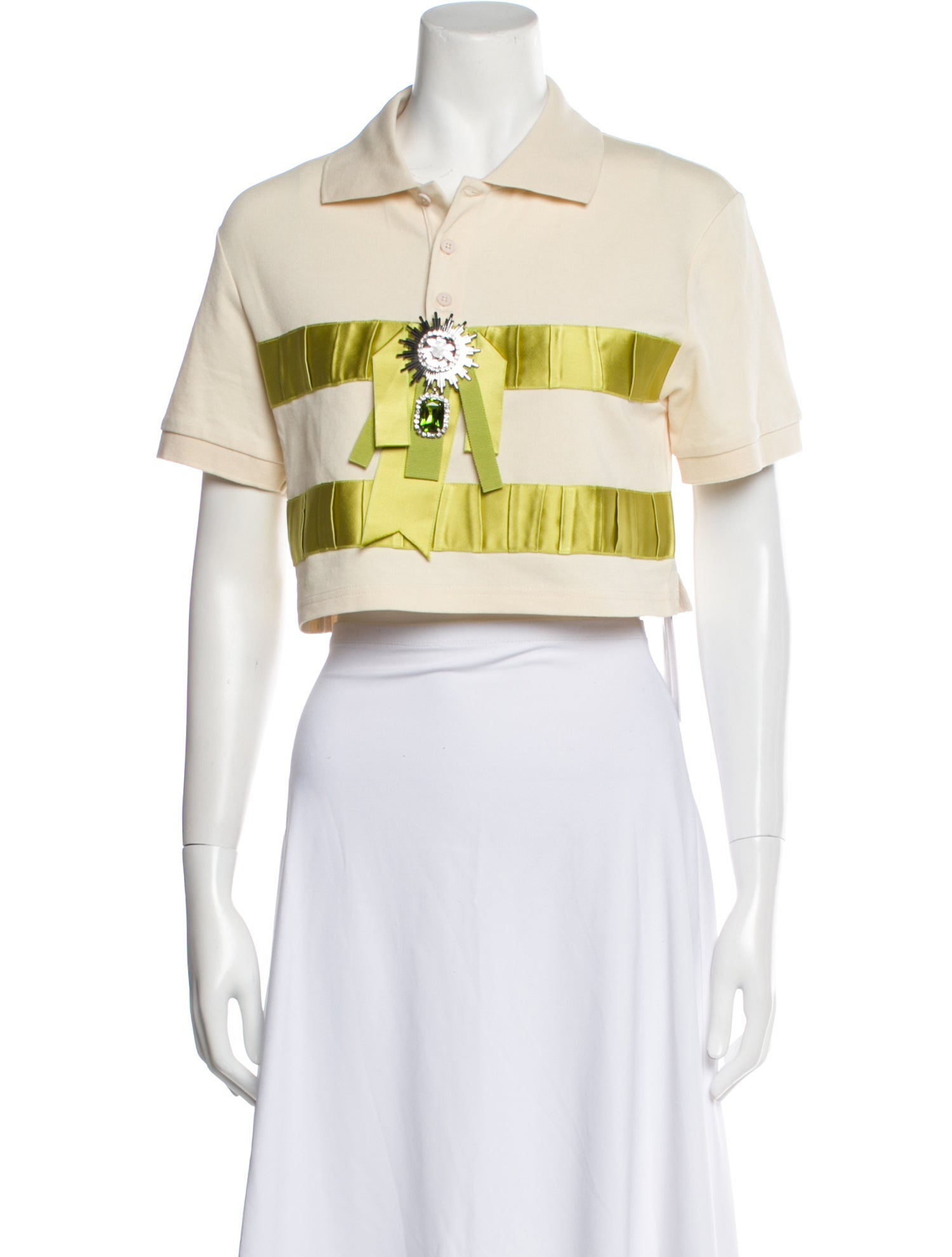 Area Graphic Print Short Sleeve Crop Top w/ Tags