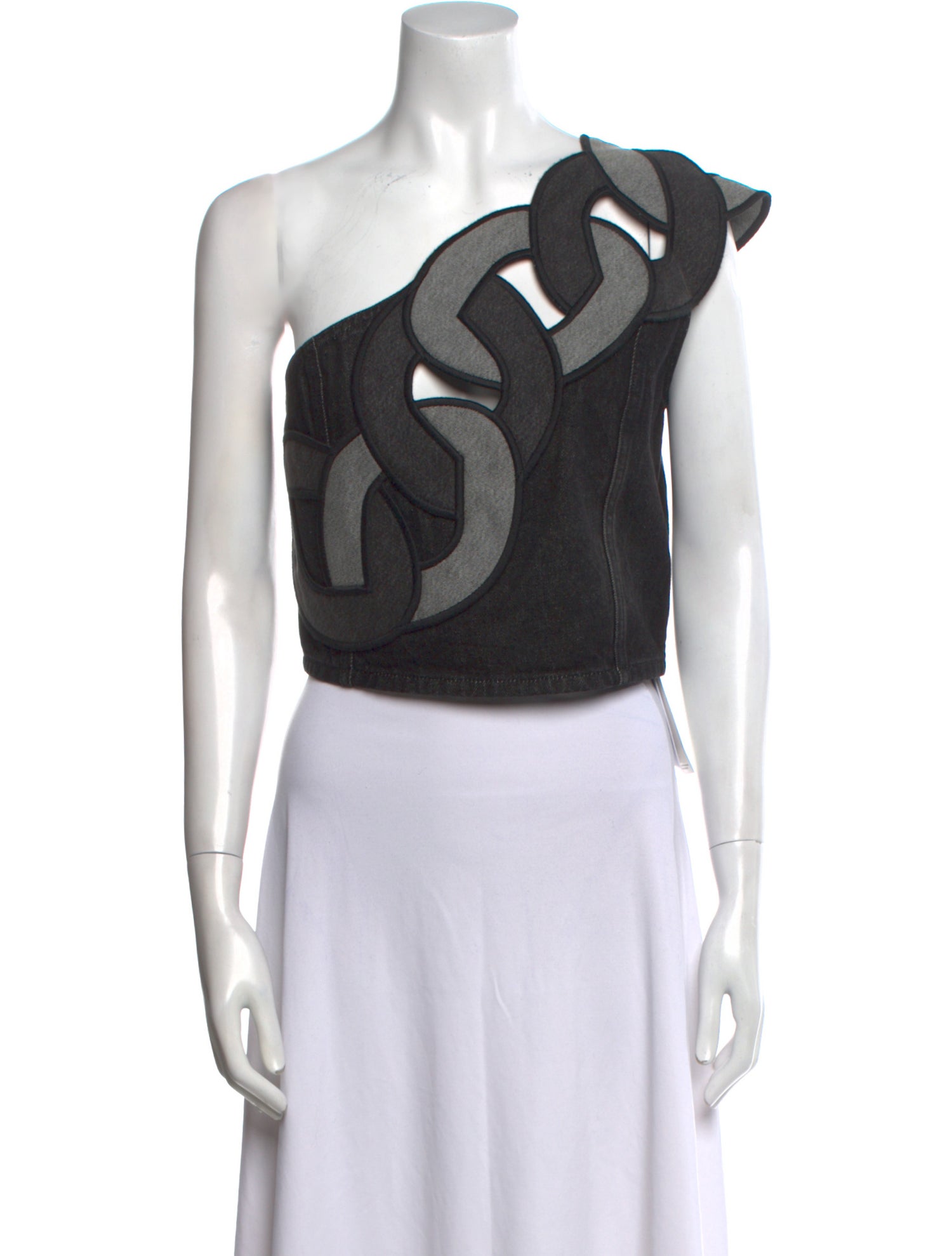 Area One-Shoulder Sleeveless Crop Top w/ Tags