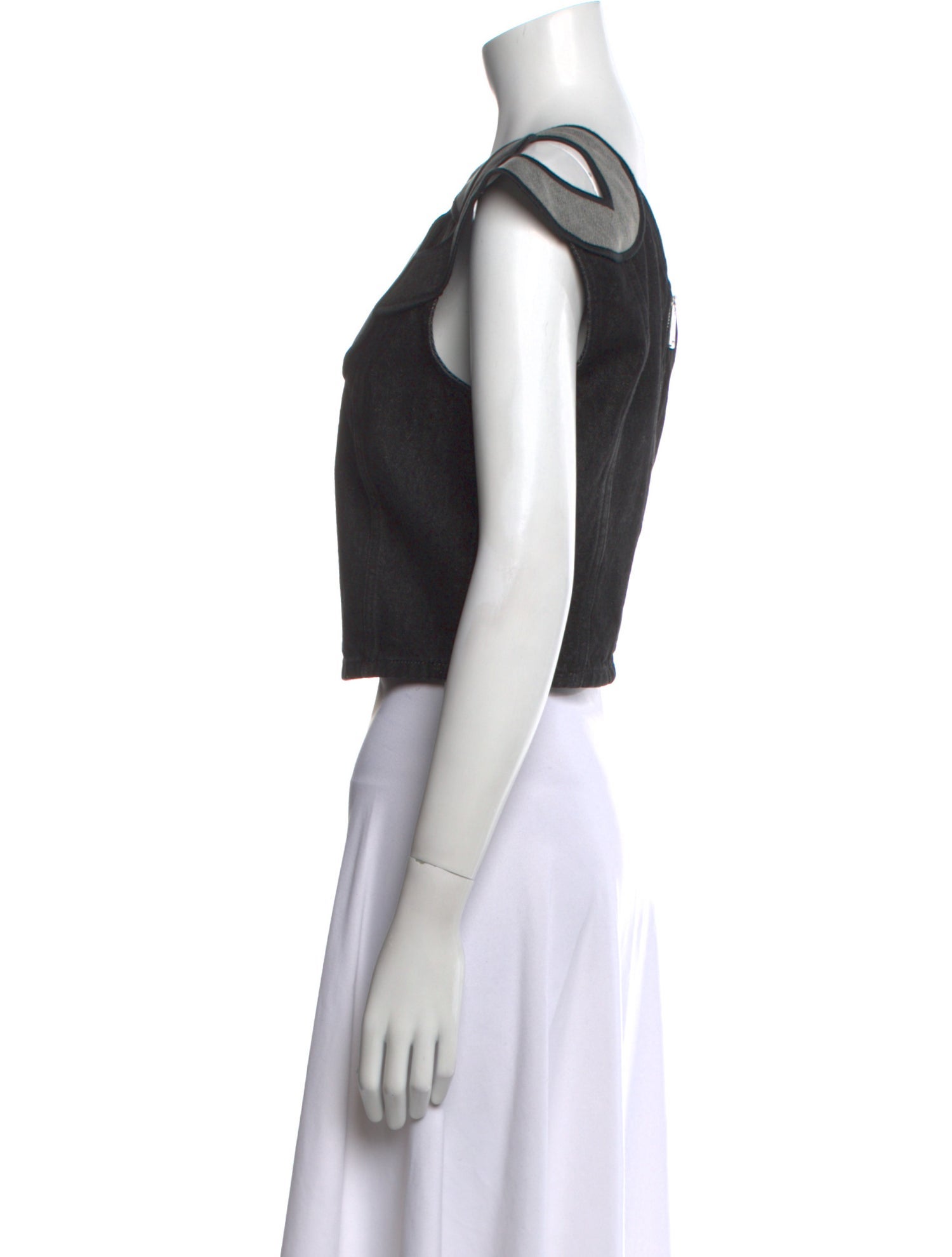 Area One-Shoulder Sleeveless Crop Top w/ Tags