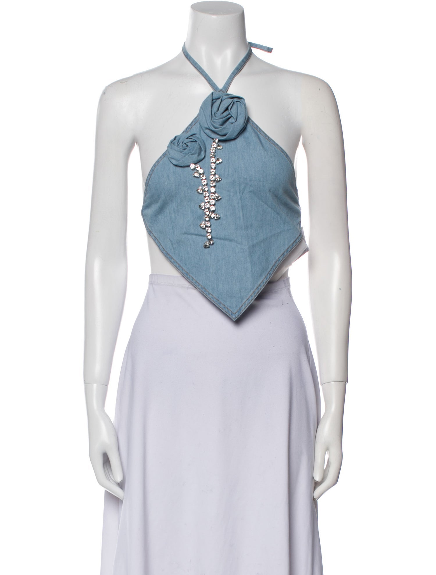 Area Halterneck Sleeveless Crop Top w/ Tags