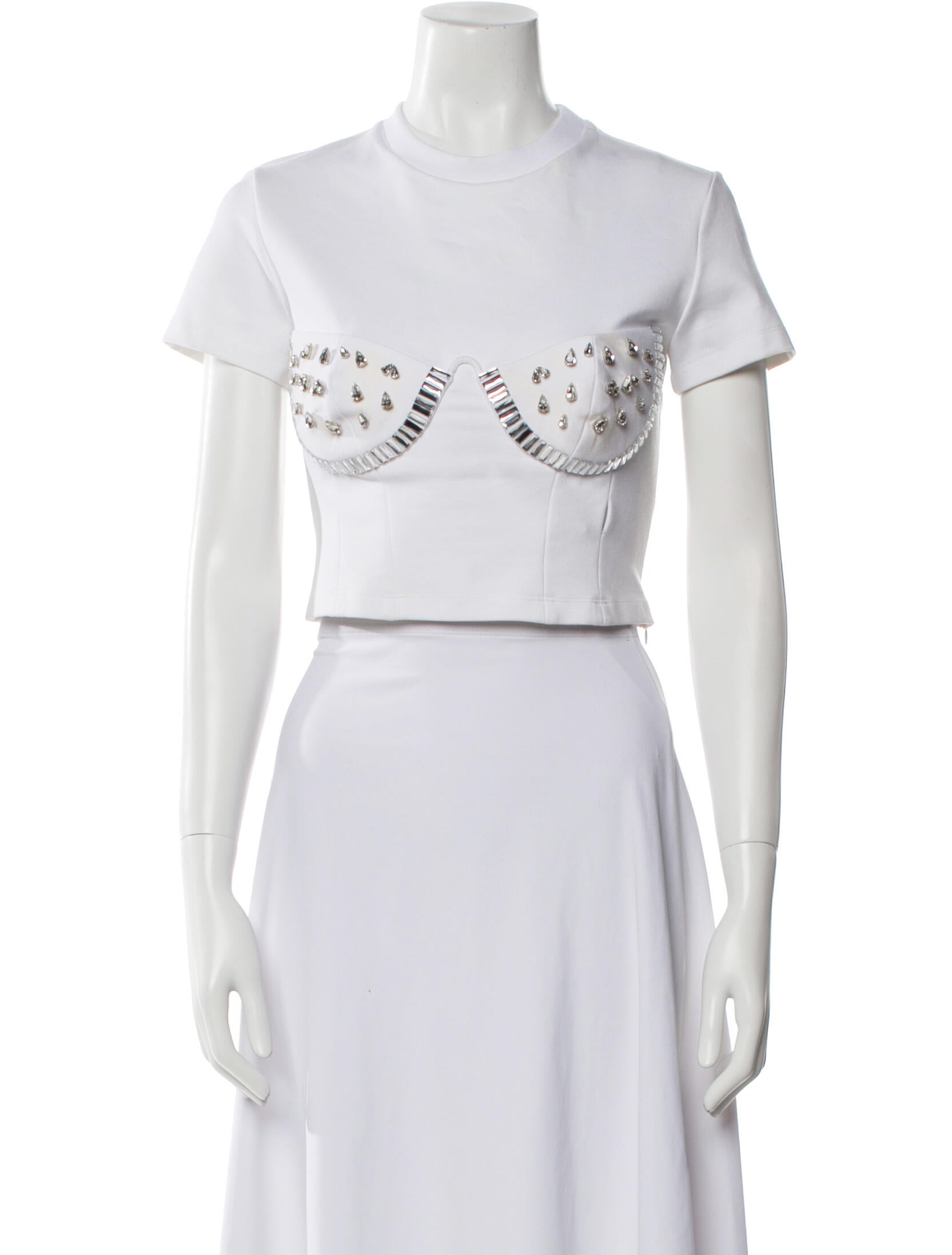 Area Crew Neck Short Sleeve Crop Top