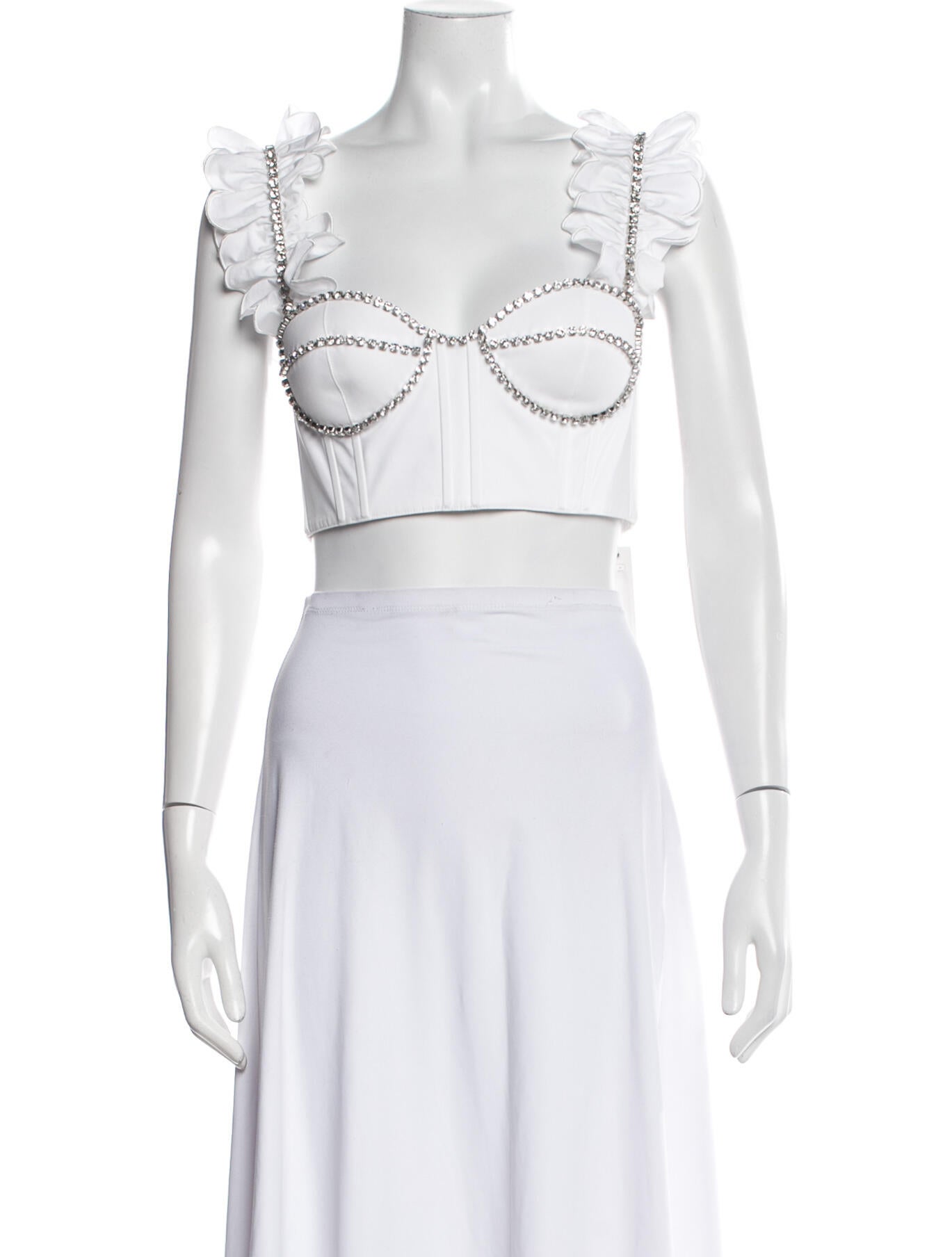 Area Square Neckline Sleeveless Crop Top