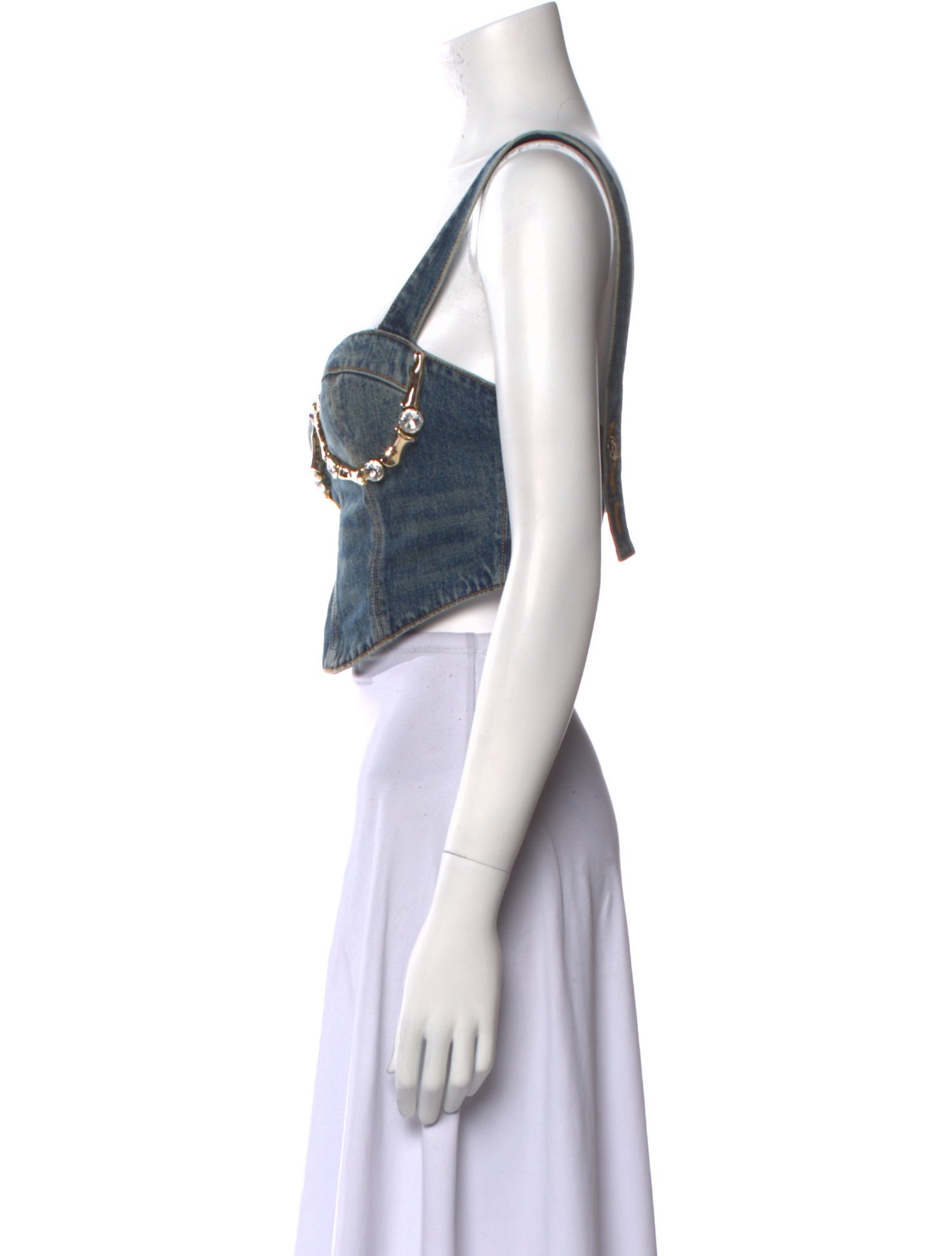 Area Square Neckline Sleeveless Crop Top