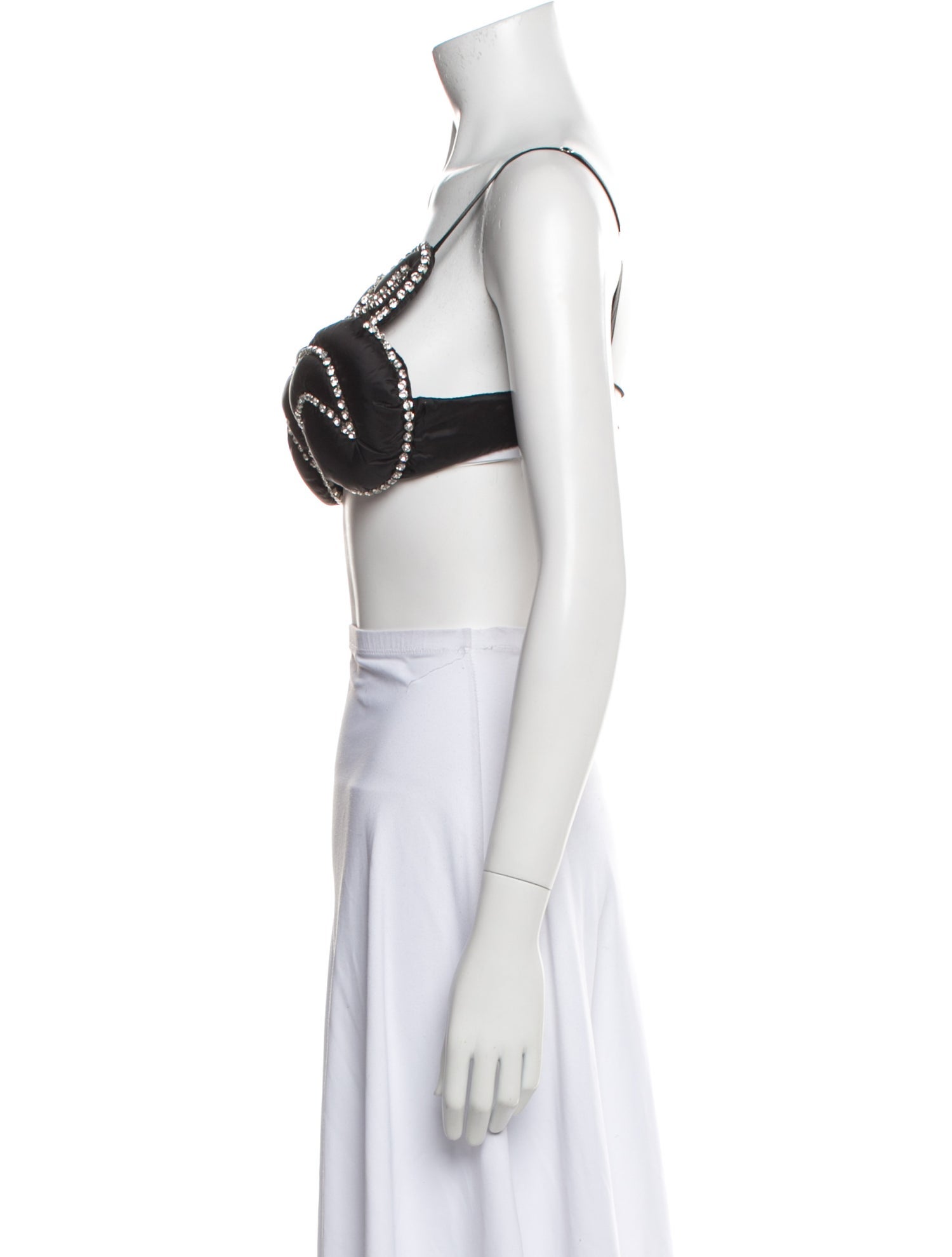 Area Patterned Square Neckline Crop Top w/ Tags