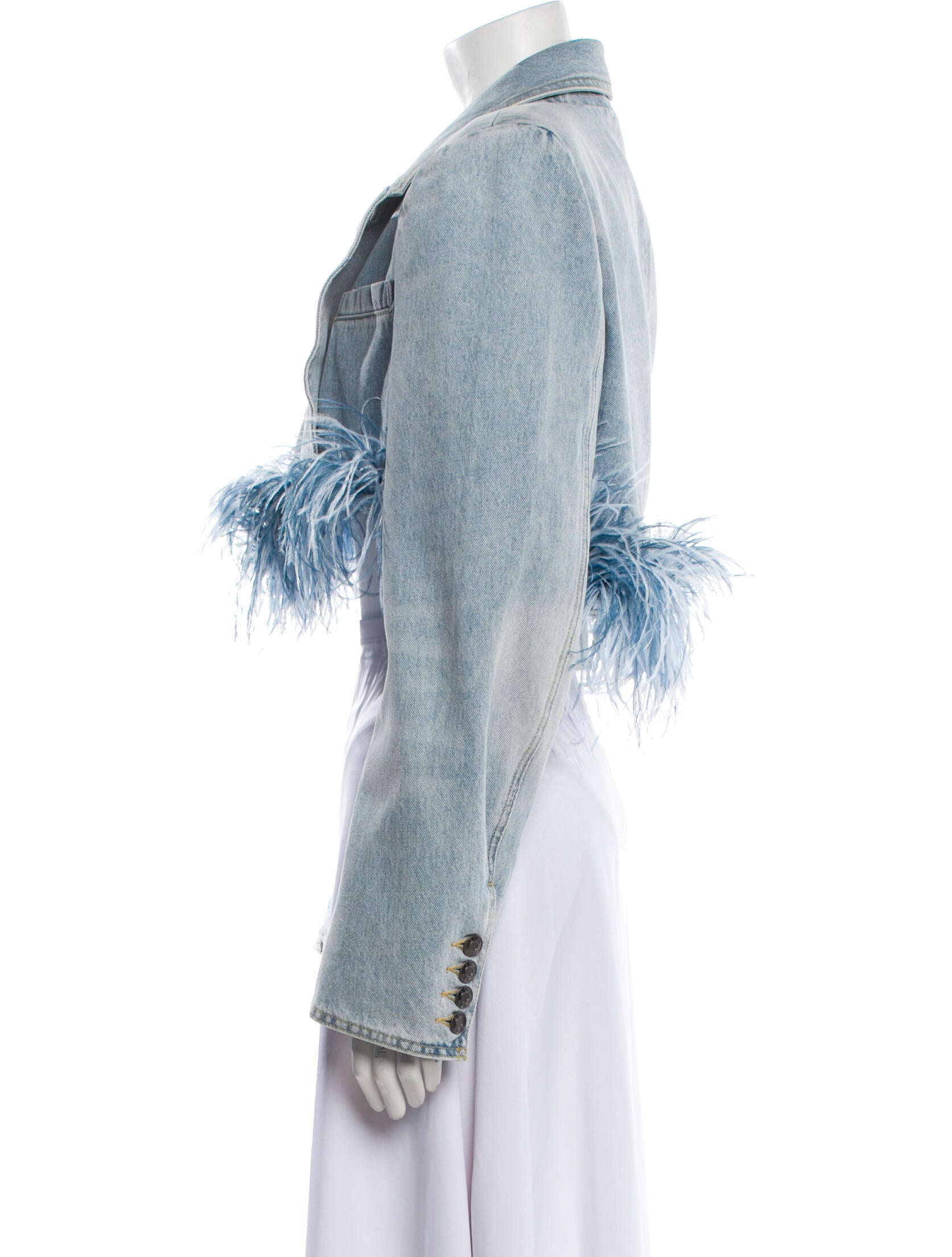 Area Tweed Pattern Denim Jacket