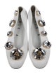 Area Leather Crystal Embellishments Flats
