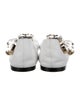 Area Leather Crystal Embellishments Flats