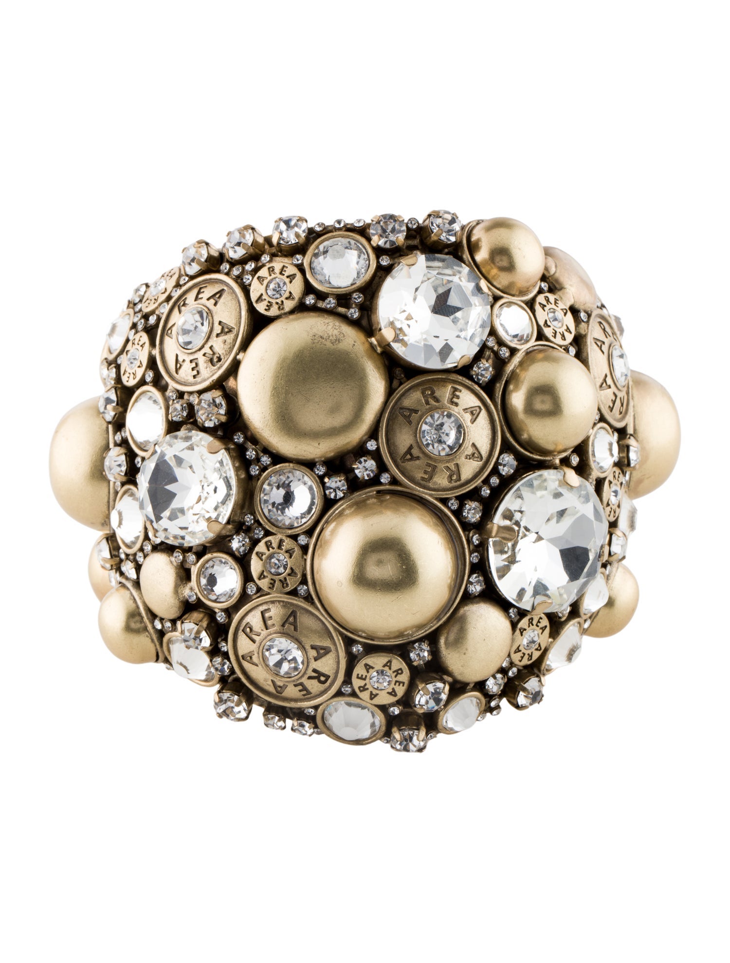 Area Crystal Button Cluster Cuff Bracelet