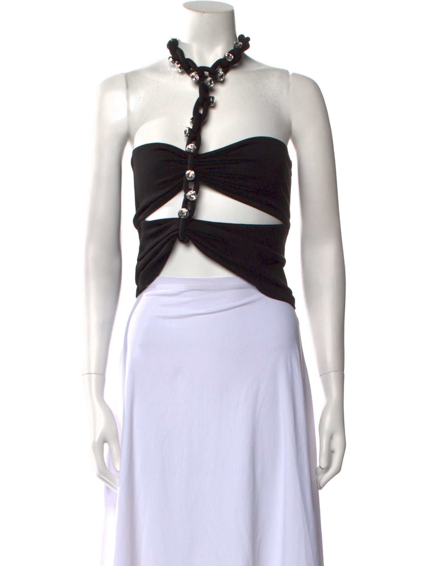 Area Halterneck Sleeveless Crop Top