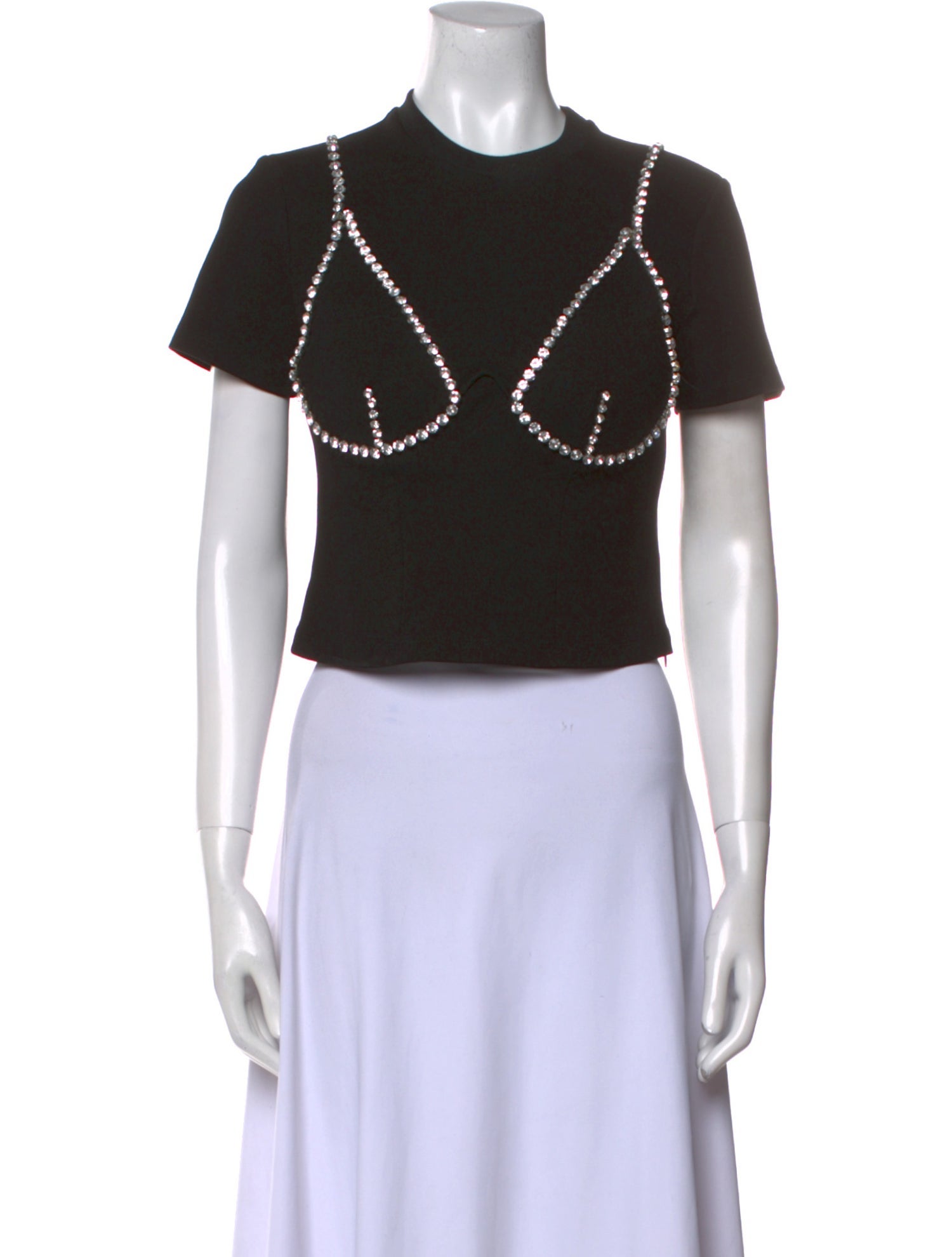 Area Crew Neck Short Sleeve Crop Top