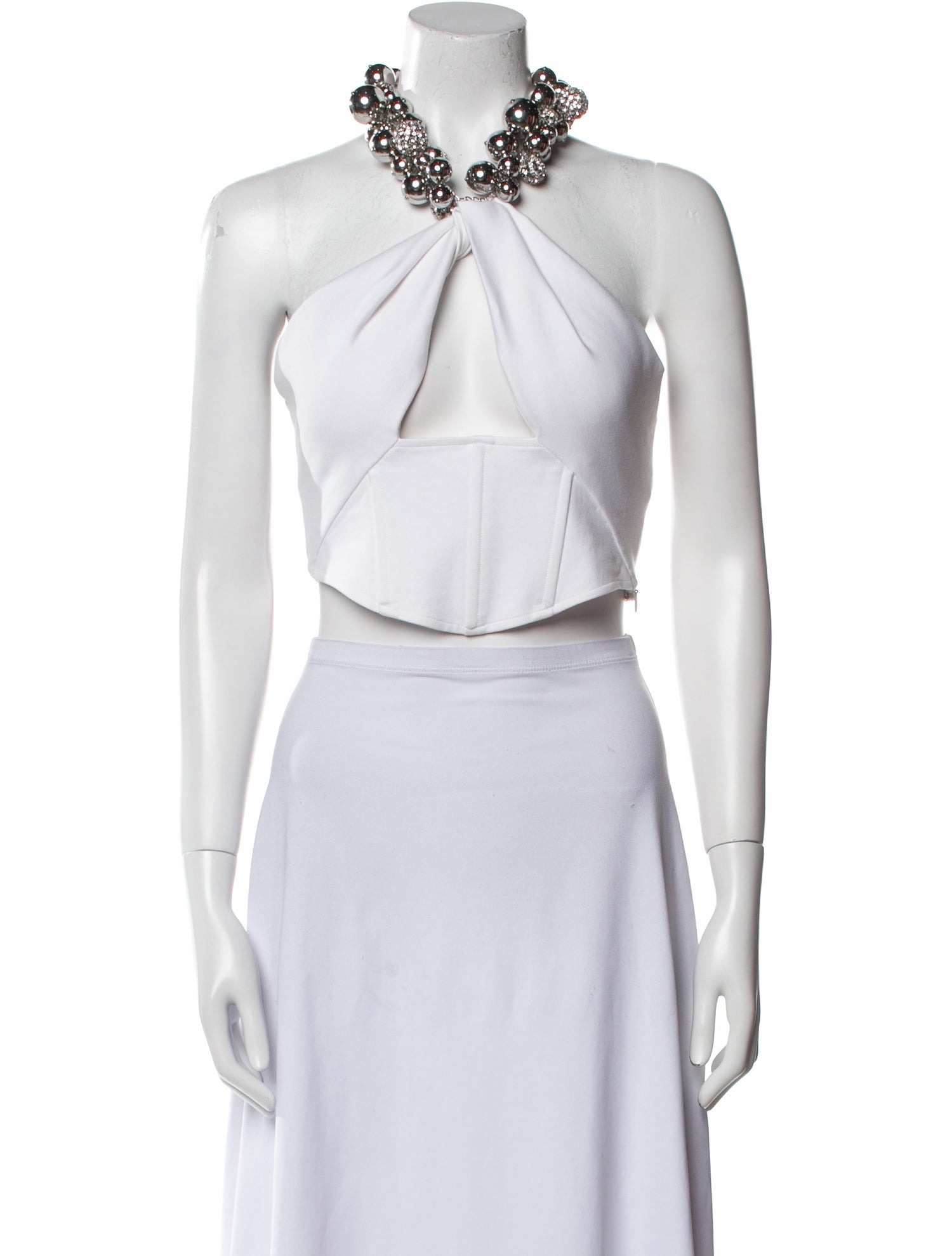 Area Halterneck Sleeveless Crop Top