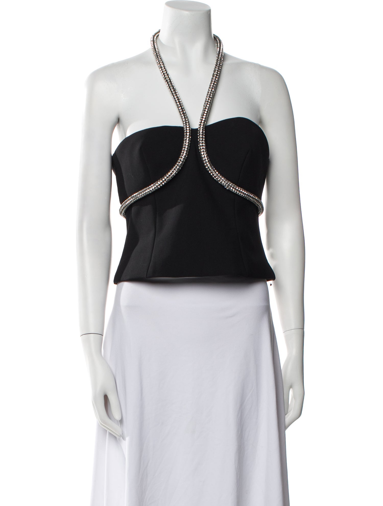 Area Halterneck Sleeveless Crop Top