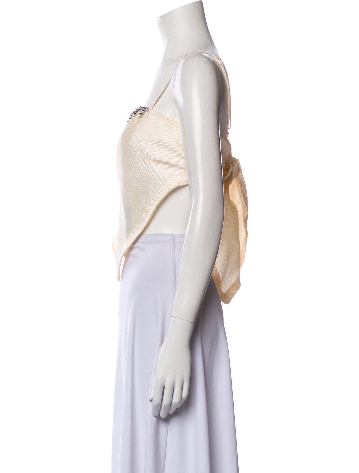 Area Square Neckline Sleeveless Crop Top