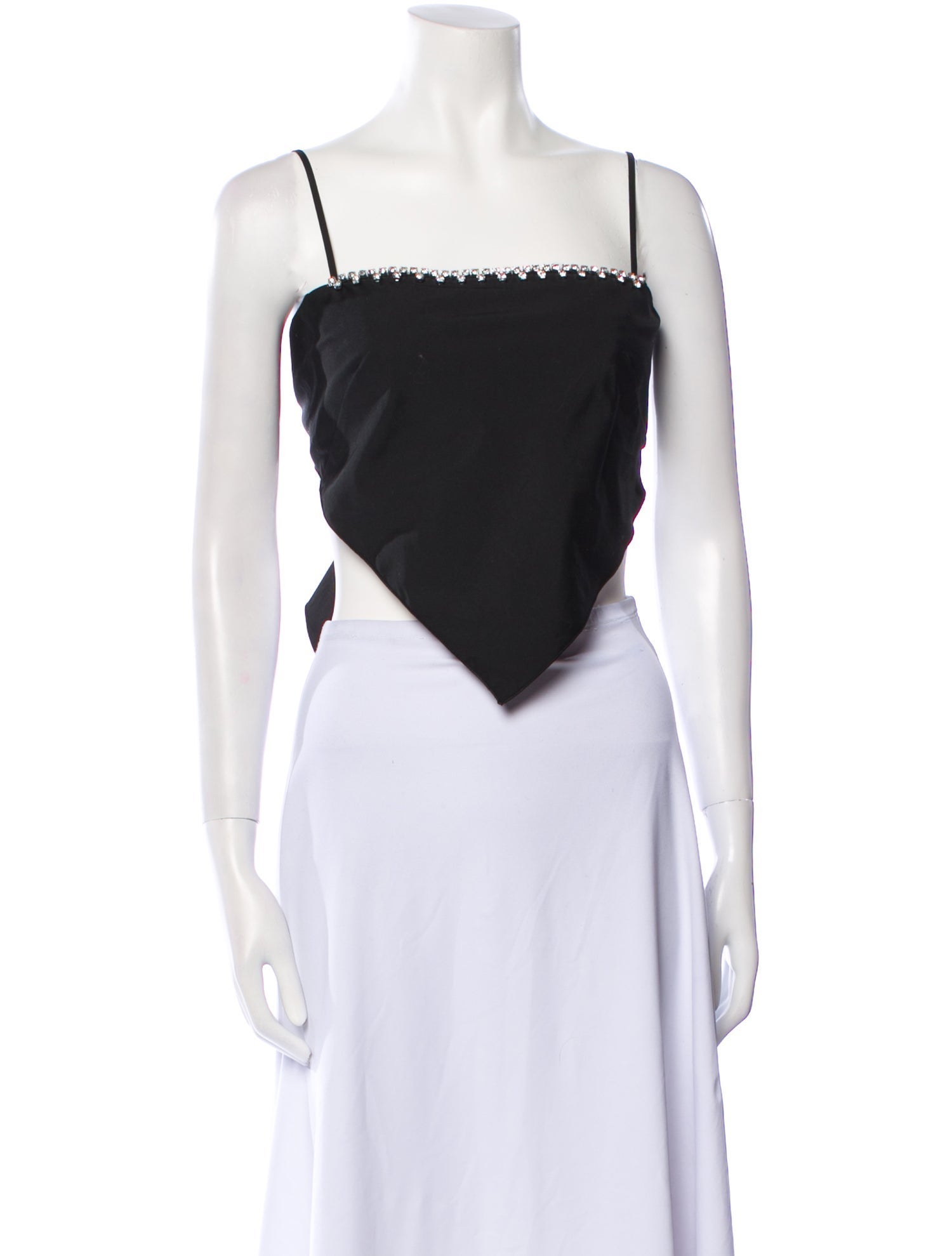 Area Square Neckline Sleeveless Crop Top